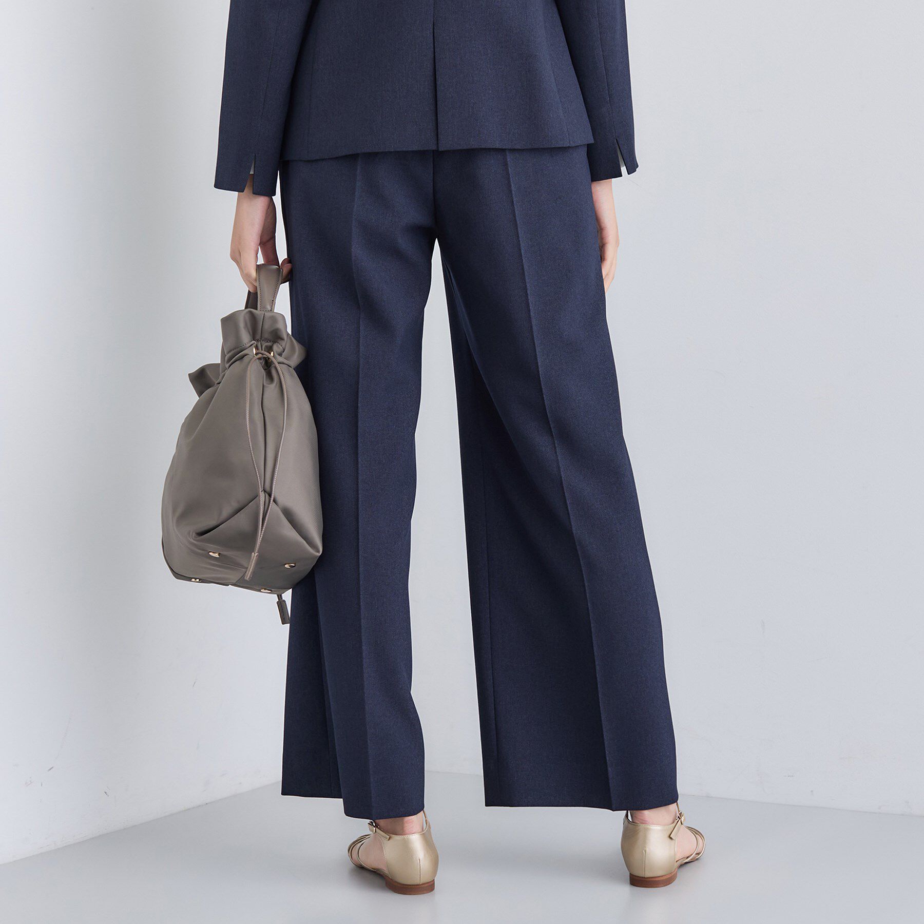 INDIVI「【洗える／通勤／スーツ】メランジストレッチ ワイドパンツ」|スーツ|