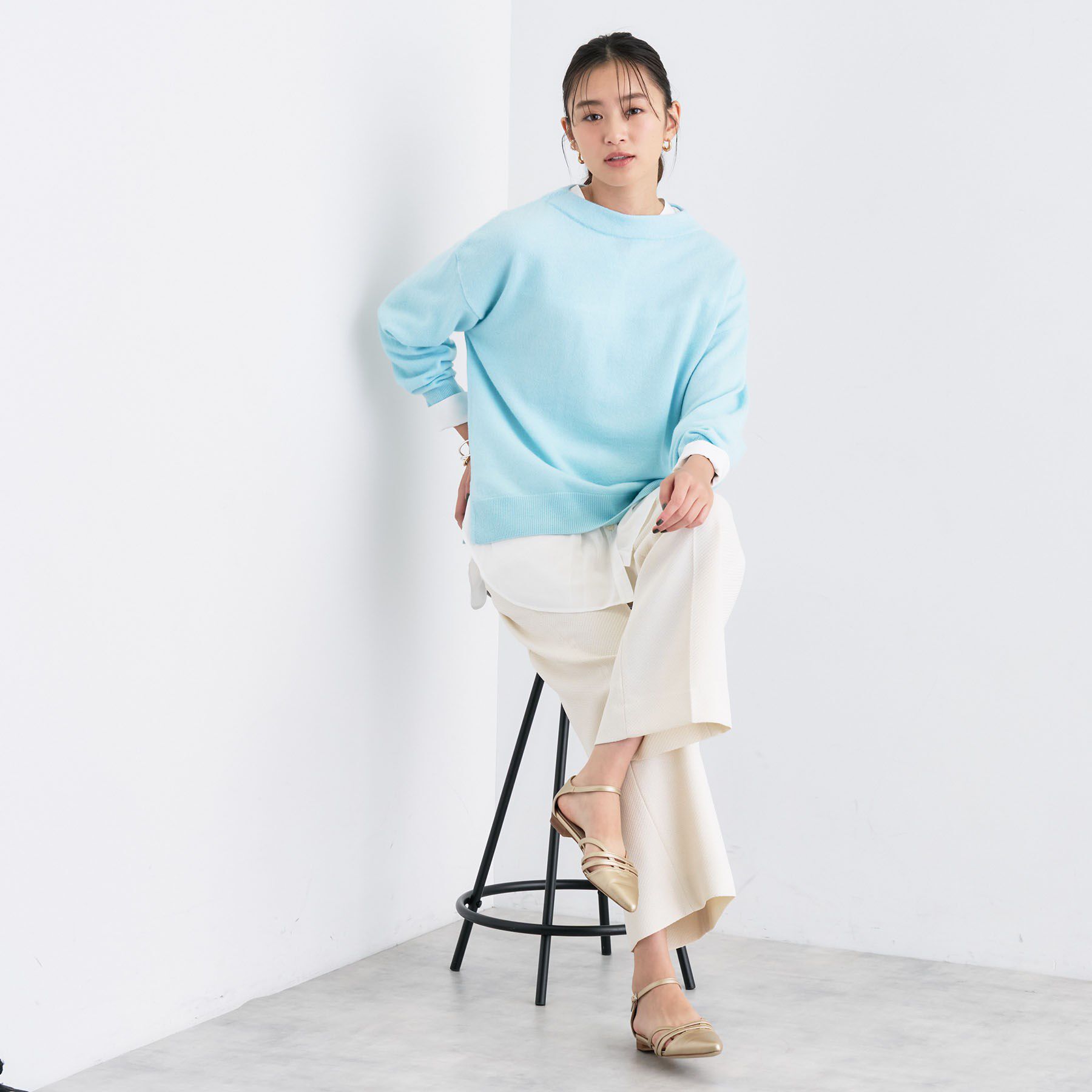 INDIVI「【洗える／カシミヤ混】ボトルネック ドルマンスリーブニット」|ニット・セーター|