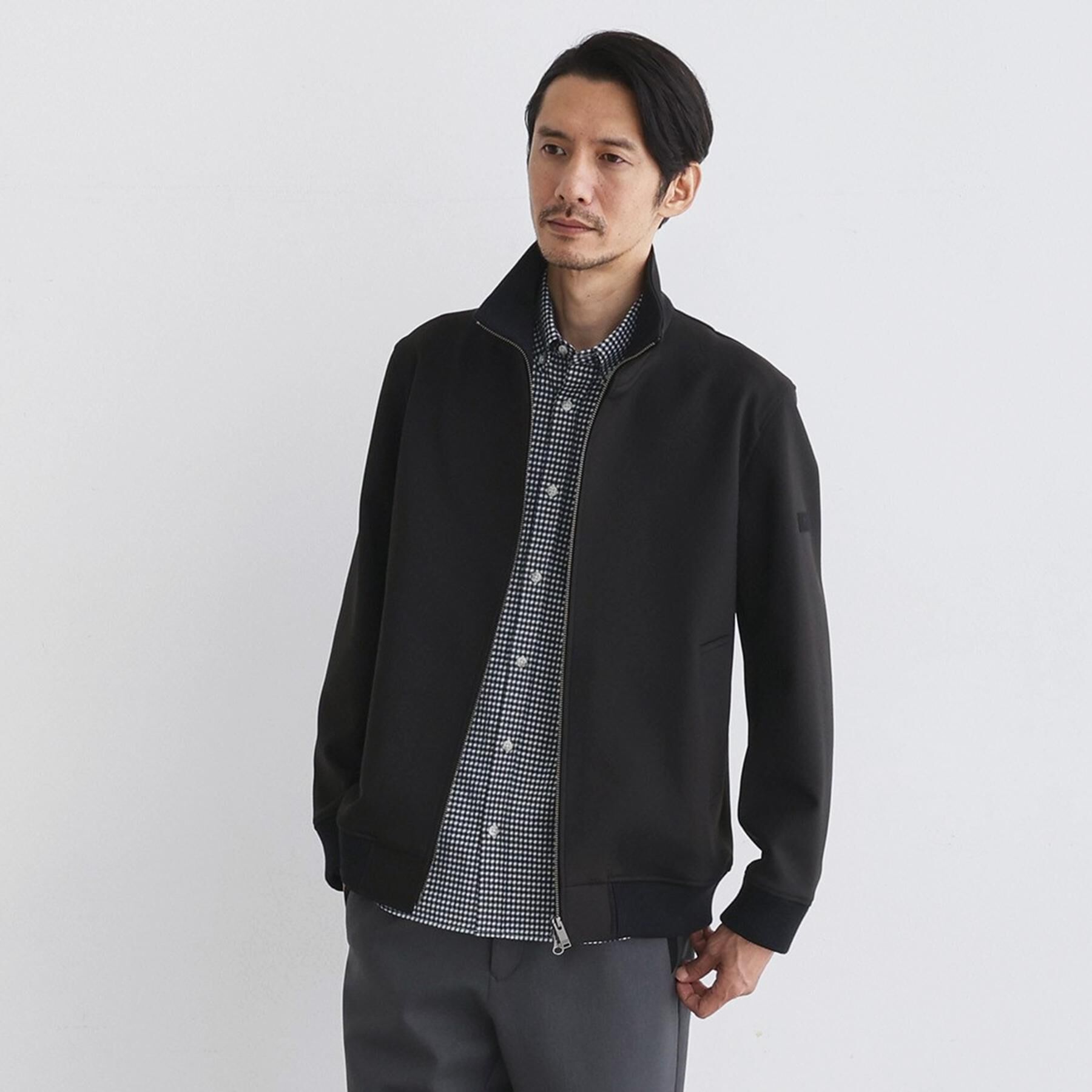 TAKEO KIKUCHI「【JUST ONE LAYER】ダウンファブリック ジップアップ リブ ブルゾン」|ブルゾン・スタジャン|