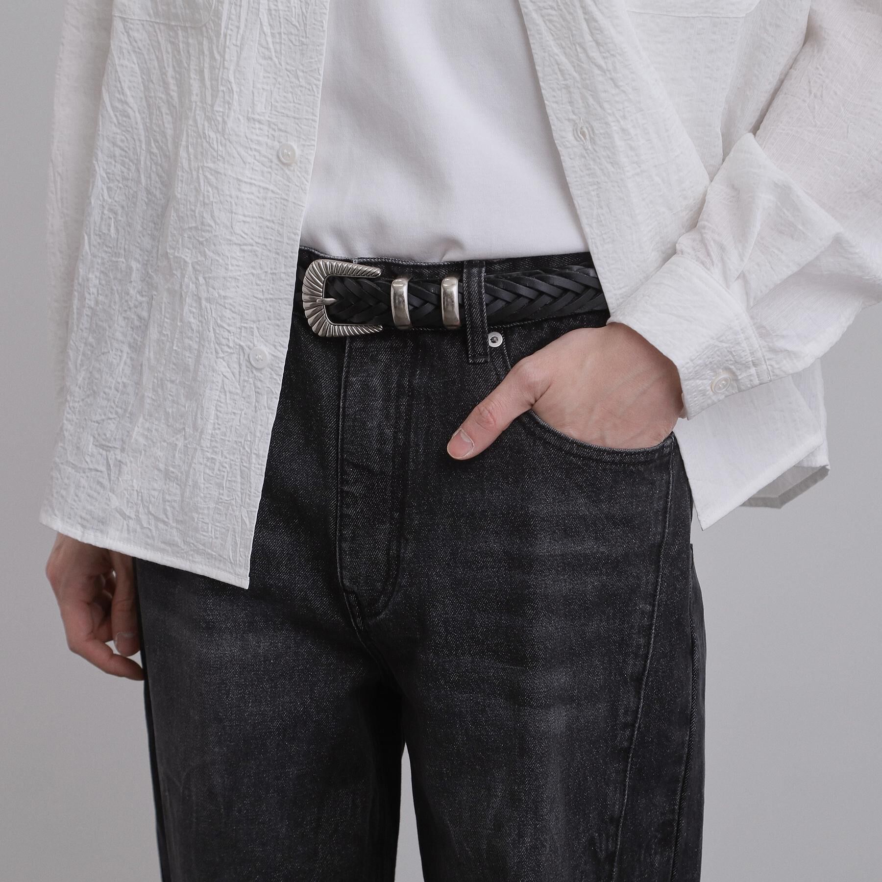 tk.TAKEO KIKUCHI「【牛革】メッシュウェスタンベルト」|ベルト|