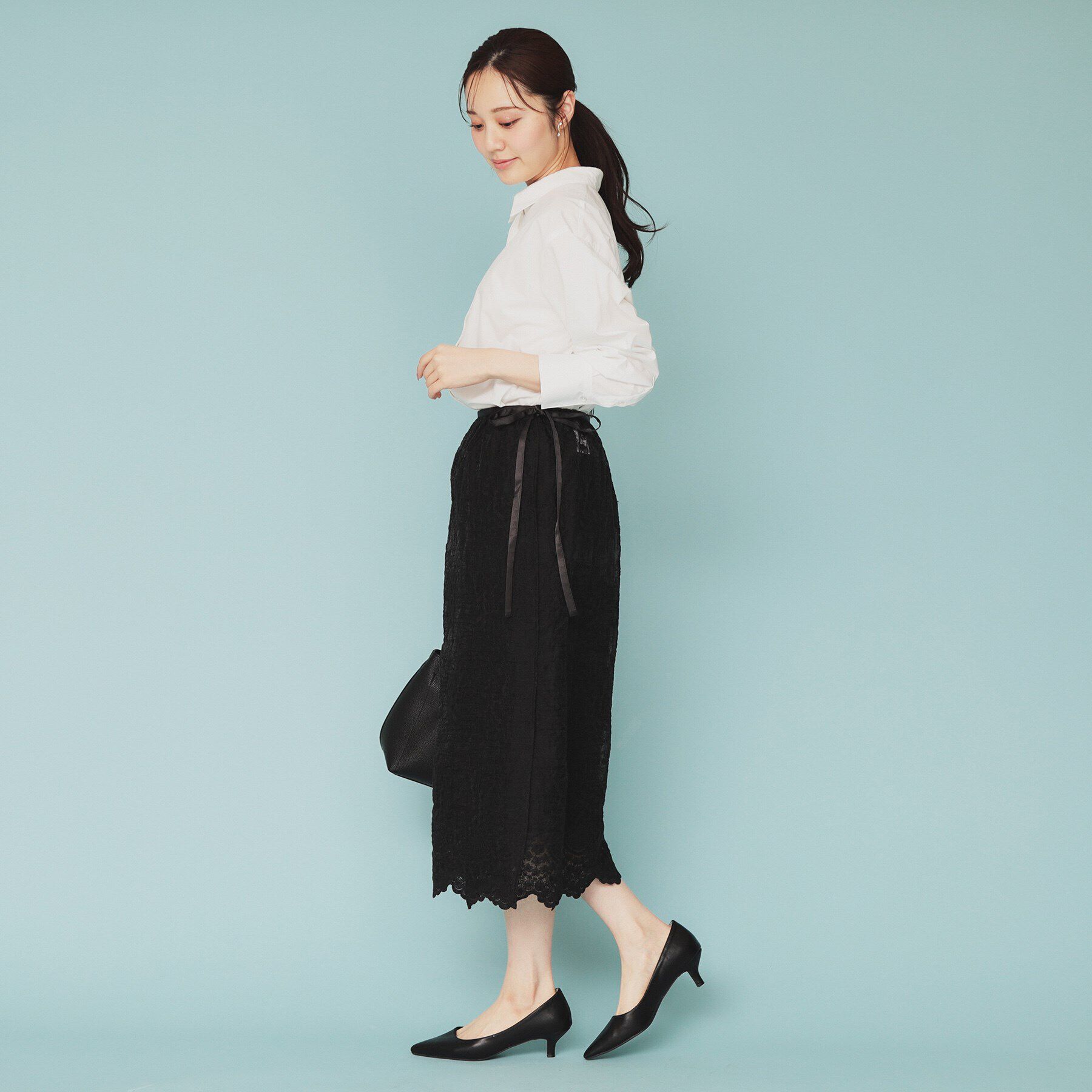 index「シアーフラワー刺繍ラップ風スカート【洗濯機洗い可】」|スカート|