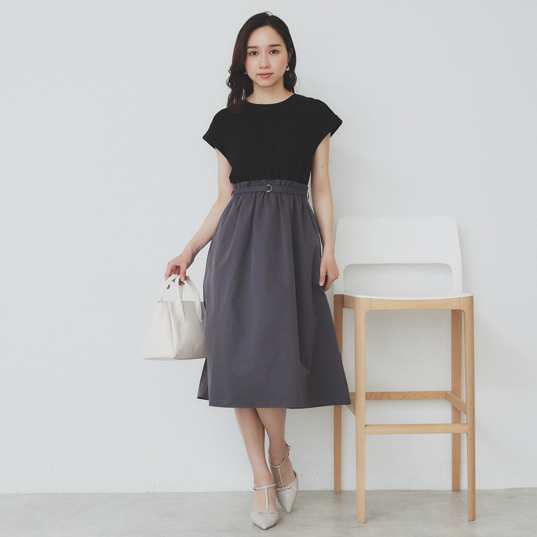 index「ドッキングフレアワンピース【洗濯機洗い可】」|ワンピース|