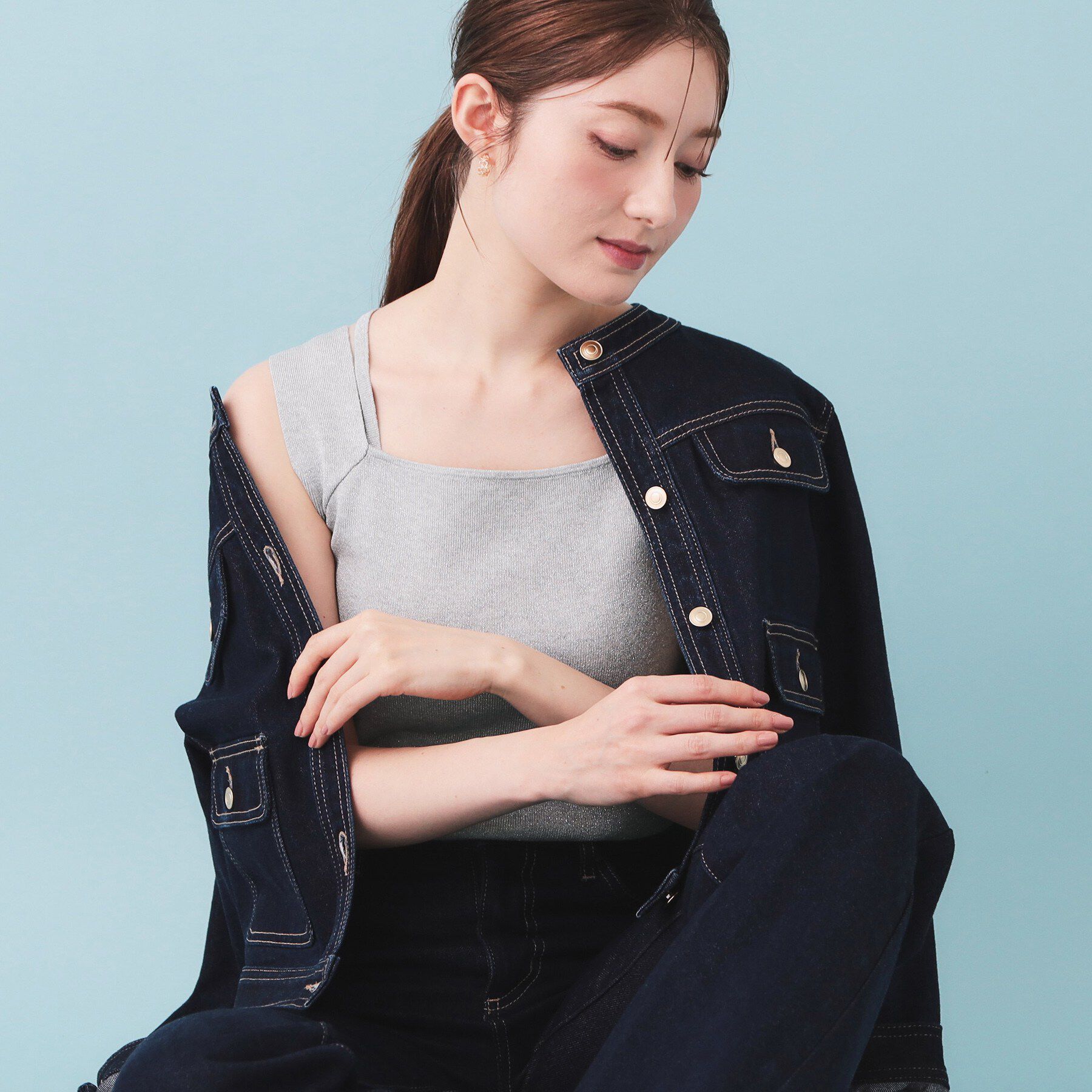 index「2Wayスクエアネックニットタンク【洗濯機OK/坑ピル】」|キャミソール|