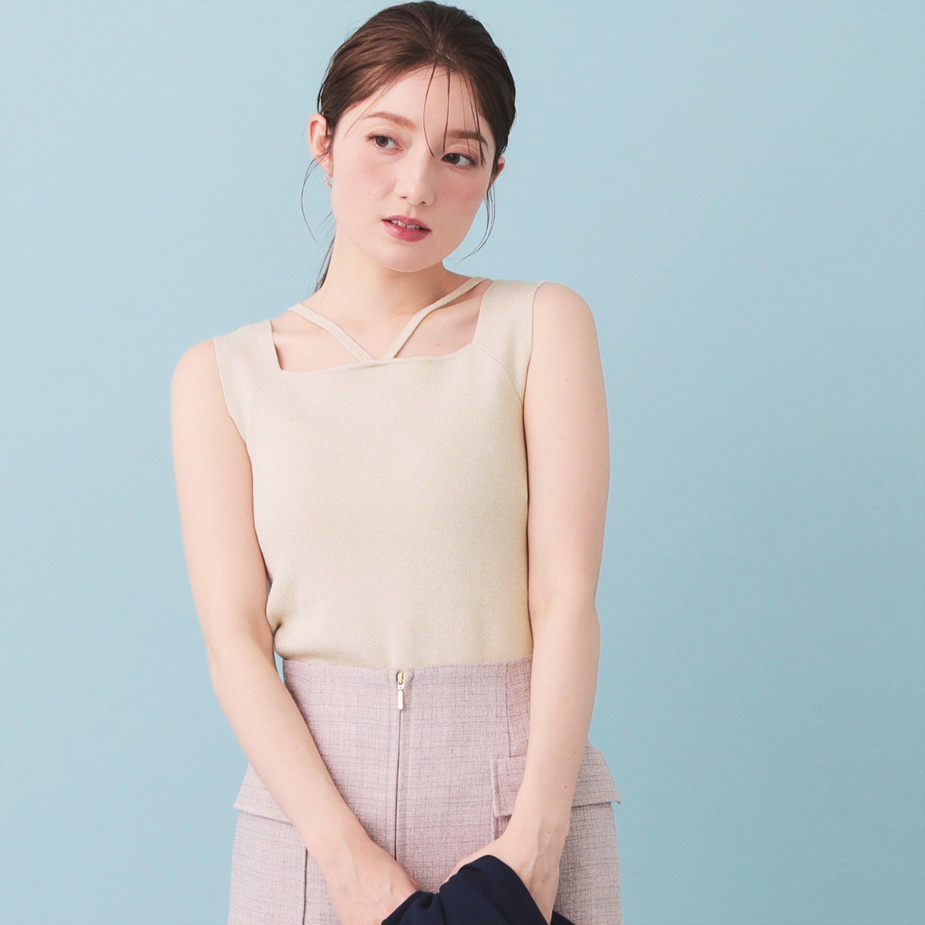 index「2Wayスクエアネックニットタンク【洗濯機OK/坑ピル】」|キャミソール|