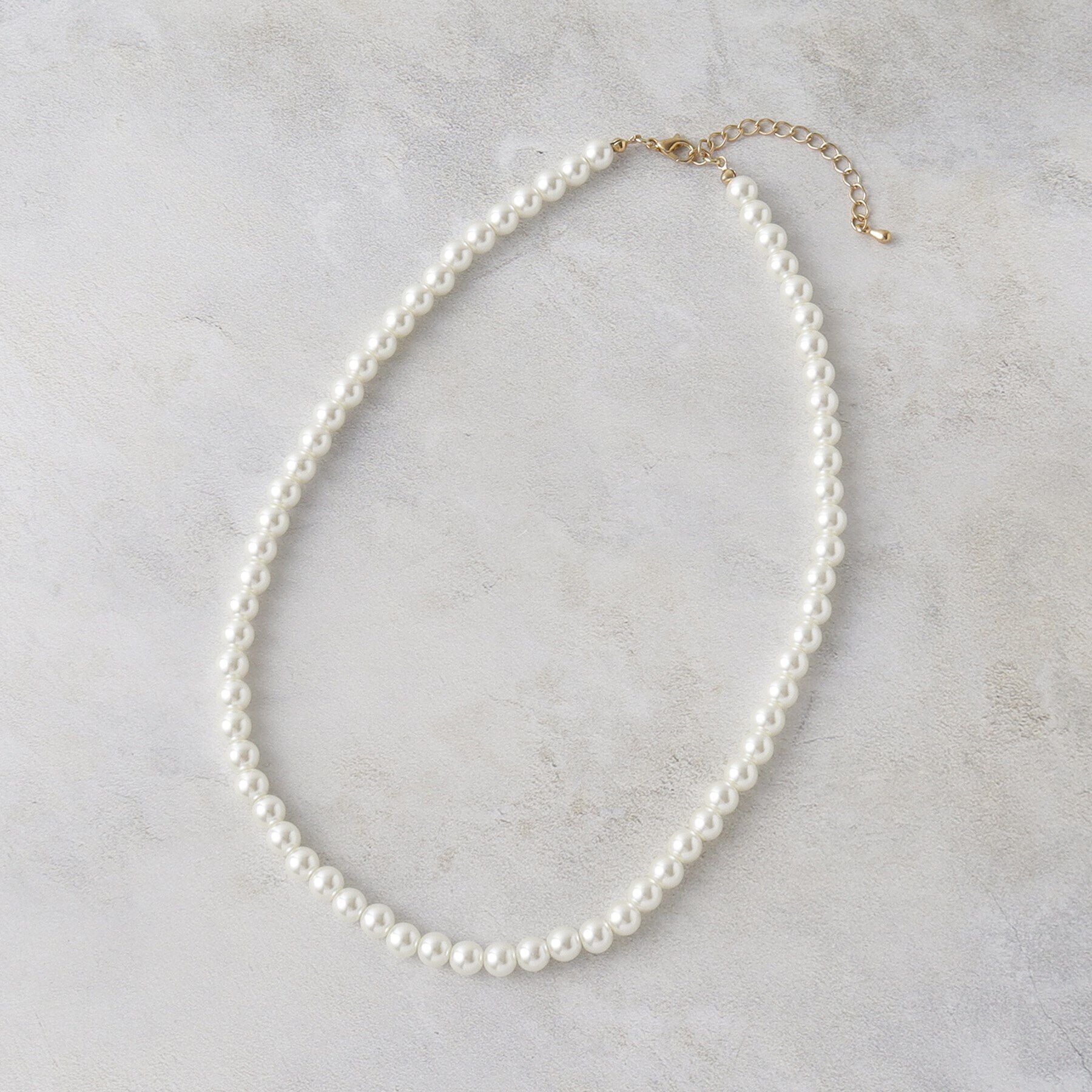 OPAQUE.CLIP「ガラスパール連ネックレス（ショート）」|ネックレス|オフホワイト(003