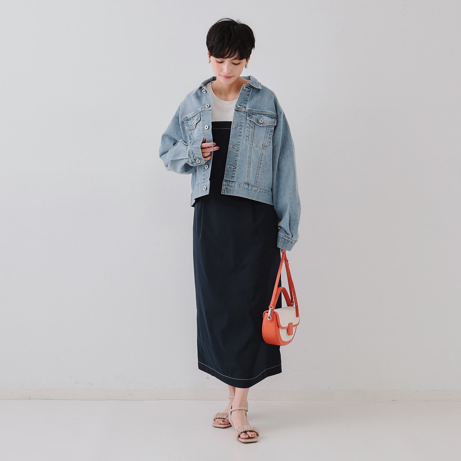 OPAQUE.CLIP「ストレッチデニムジャケット【洗濯機洗い可】」|デニムジャケット|