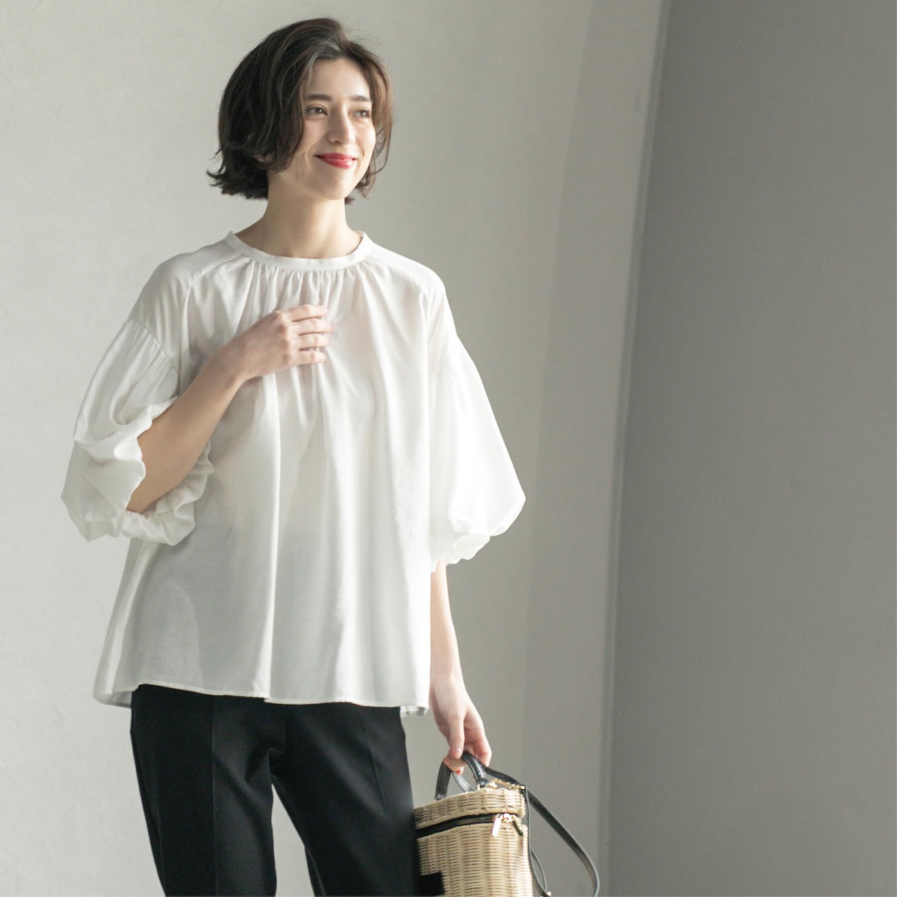 OPAQUE.CLIP「バルーンスリーブブラウス【洗濯機洗い可】」|シャツ・ブラウス|
