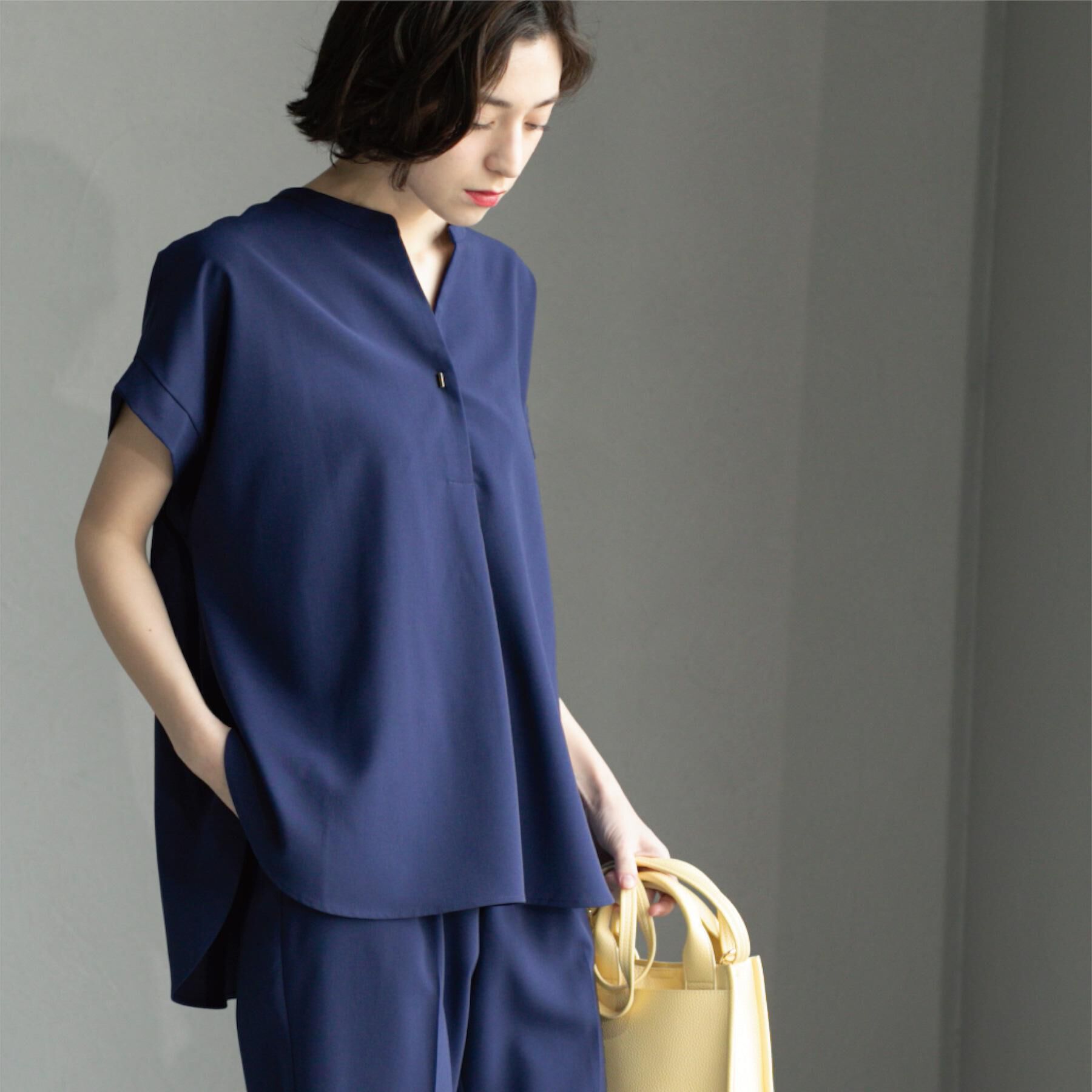 OPAQUE.CLIP「《7色展開/SS-LLサイズ》ストレッチスキッパーブラウス/セットアップ対応【洗濯機洗い可/防シワ】」|シャツ・ブラウス|