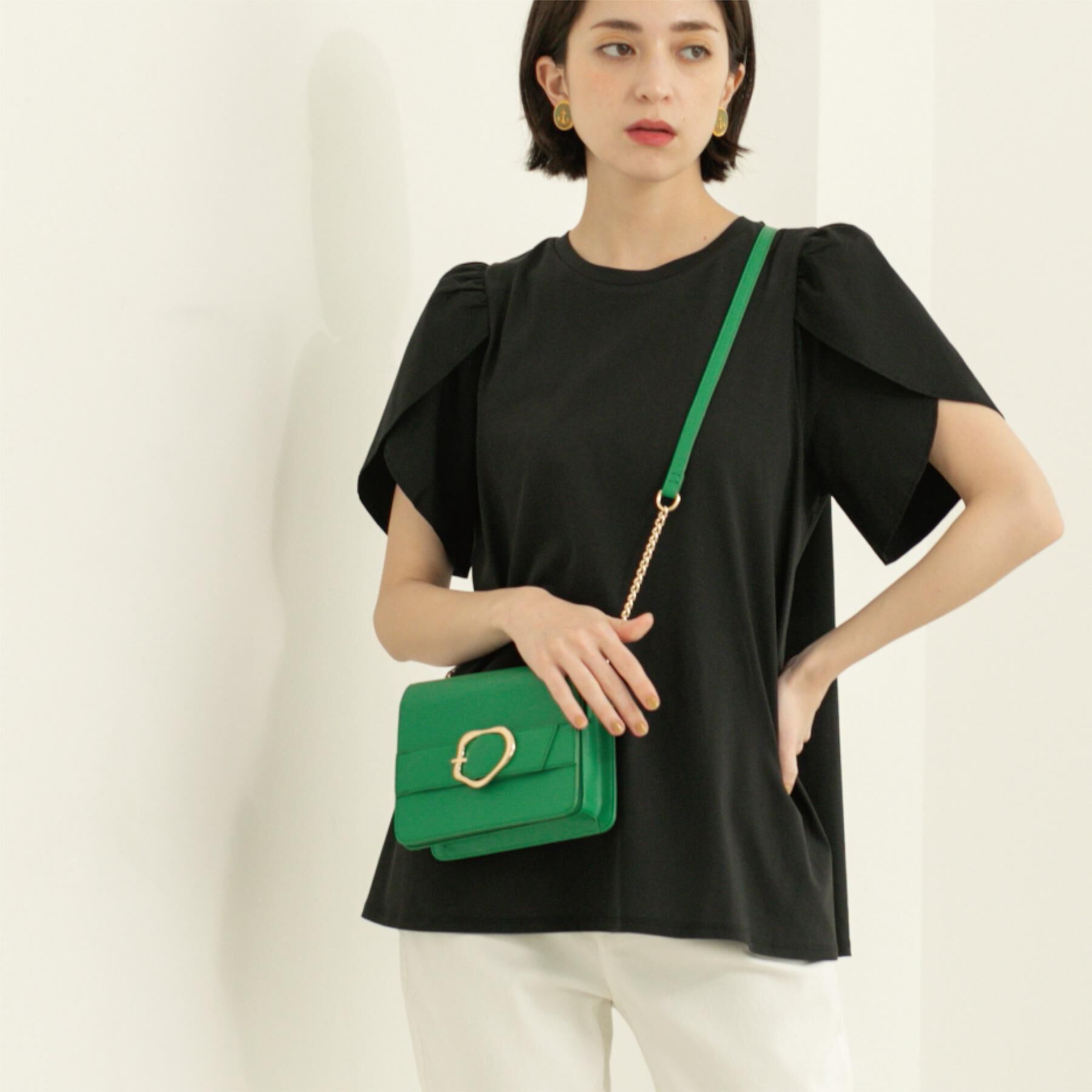 OPAQUE.CLIP「チューリップスリーブドッキングカットソー【洗濯機洗い可/接触冷感】」|Tシャツ・カットソー|