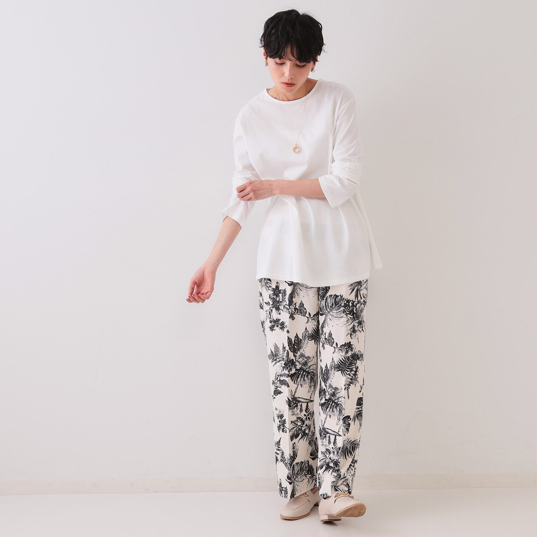 OPAQUE.CLIP「《ツインセット》シャーリングビスチェ&times;ロングTシャツ【洗濯機洗い可】」|その他|