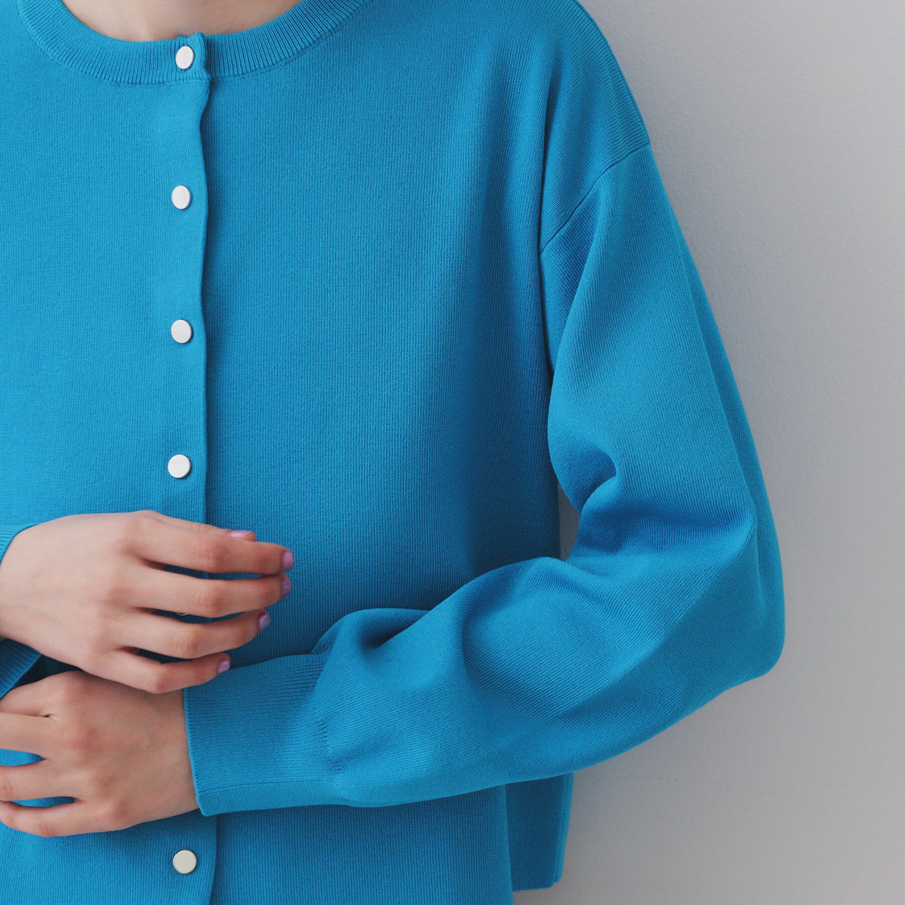 OPAQUE.CLIP「スナップボタンショートニットカーディガン【洗濯機洗い可/抗ピル】」|カーディガン|