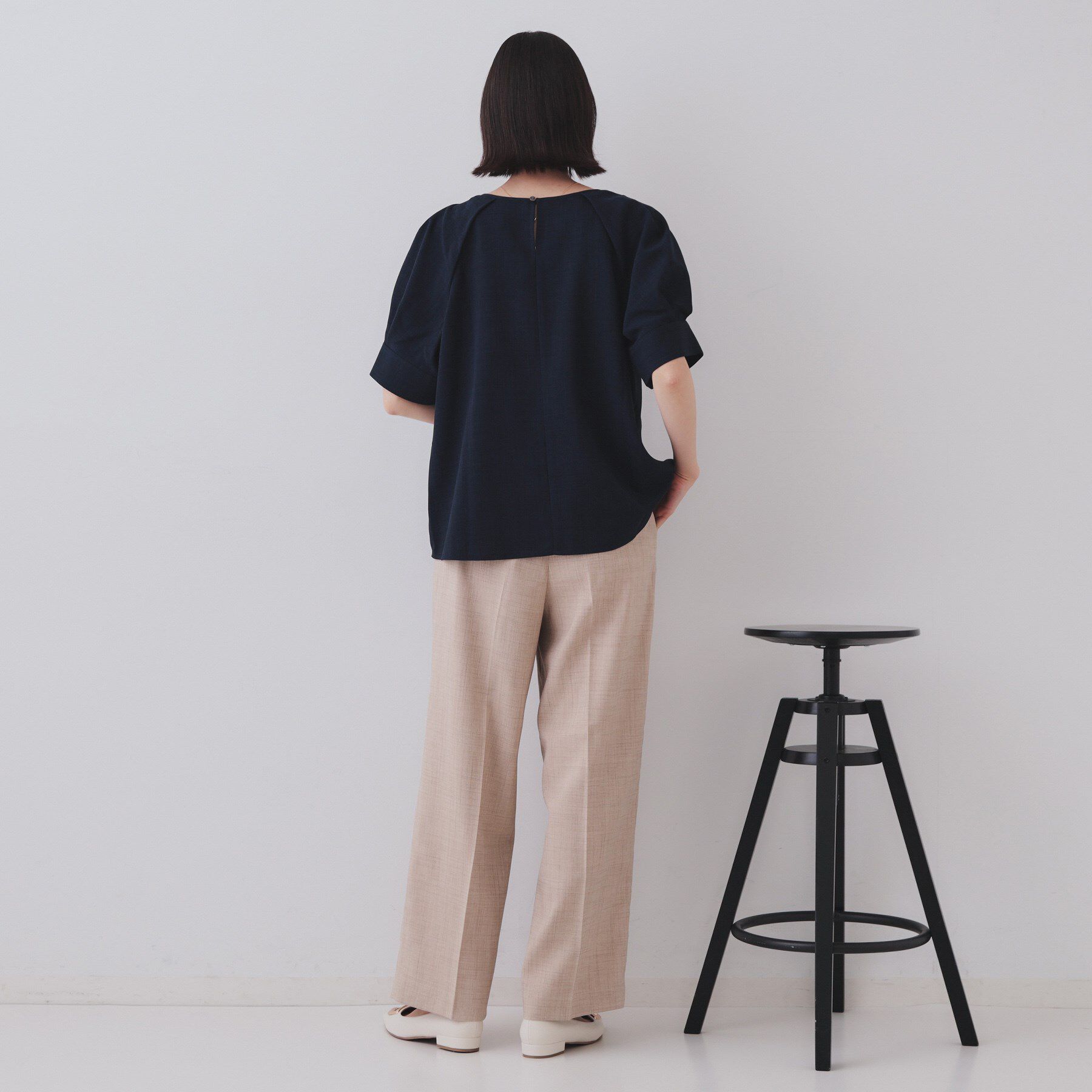 OPAQUE.CLIP「タックボリュームスリーブブラウス【洗濯機洗い可】」|シャツ・ブラウス|