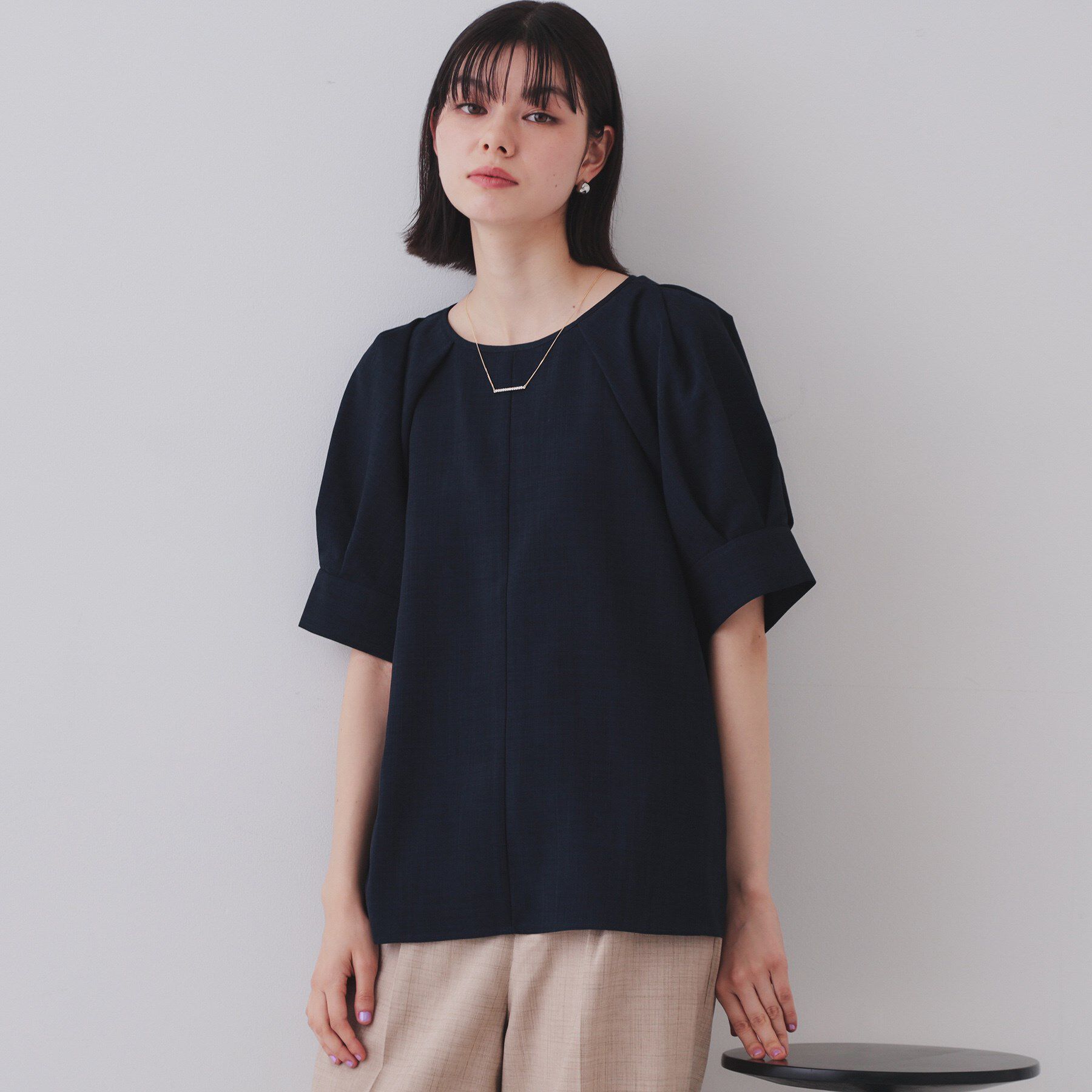 OPAQUE.CLIP「タックボリュームスリーブブラウス【洗濯機洗い可】」|シャツ・ブラウス|