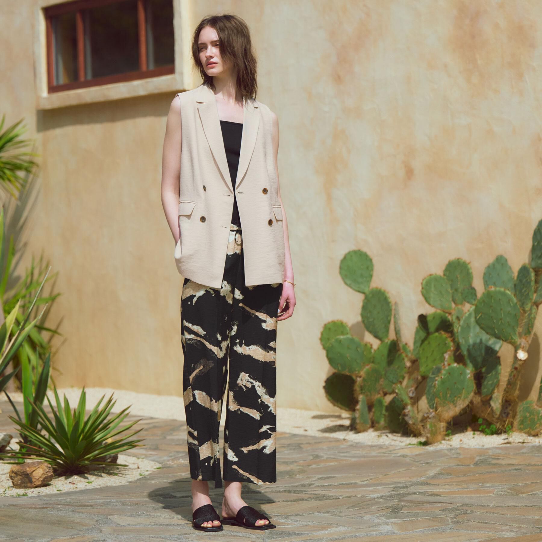 OPAQUE.CLIP「《美人百花掲載》テーラードジレ/セットアップ対応【洗える】」|ベスト・ジレ|