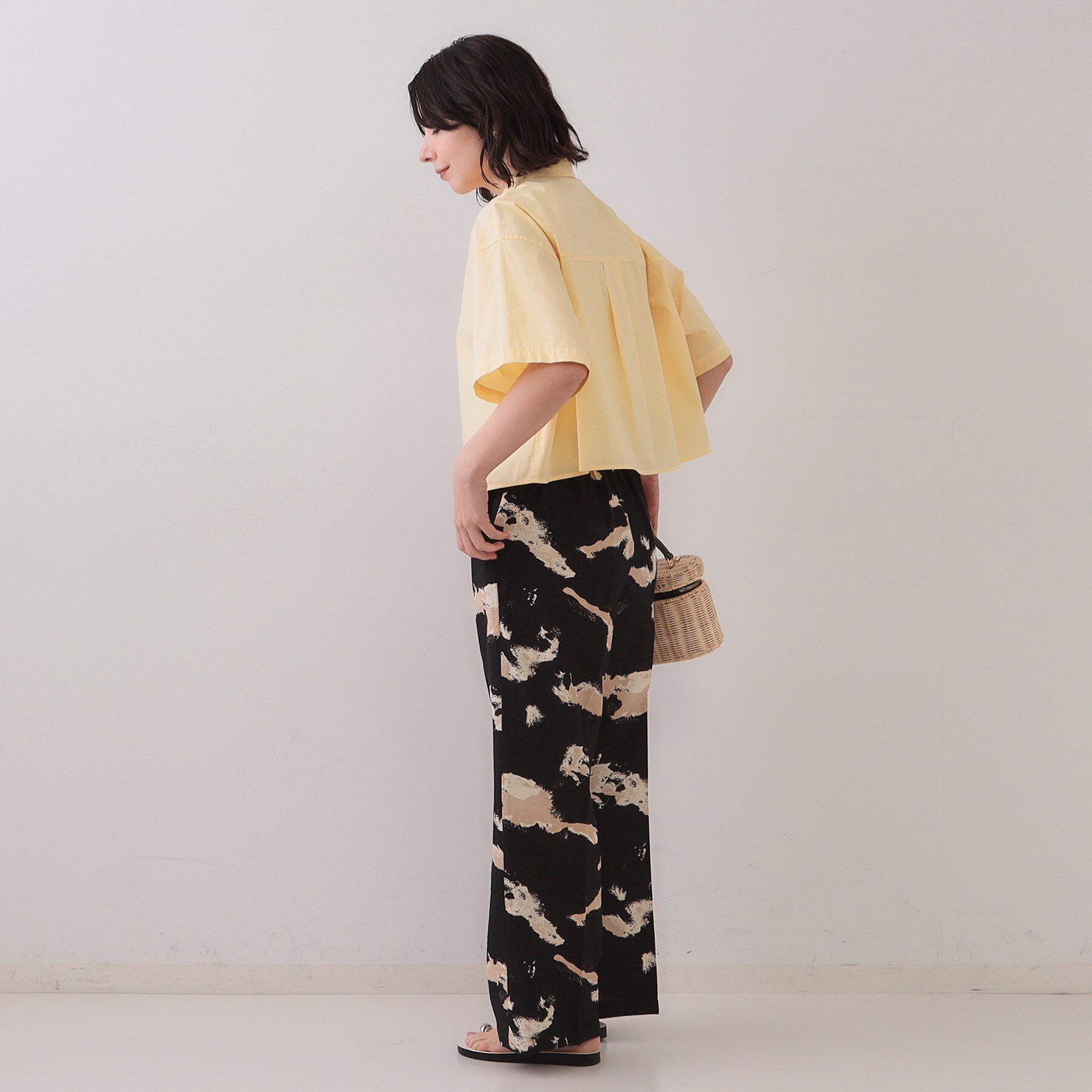 OPAQUE.CLIP「クロップドハーフスリーブシャツ【洗濯機洗い可】」|シャツ・ブラウス|