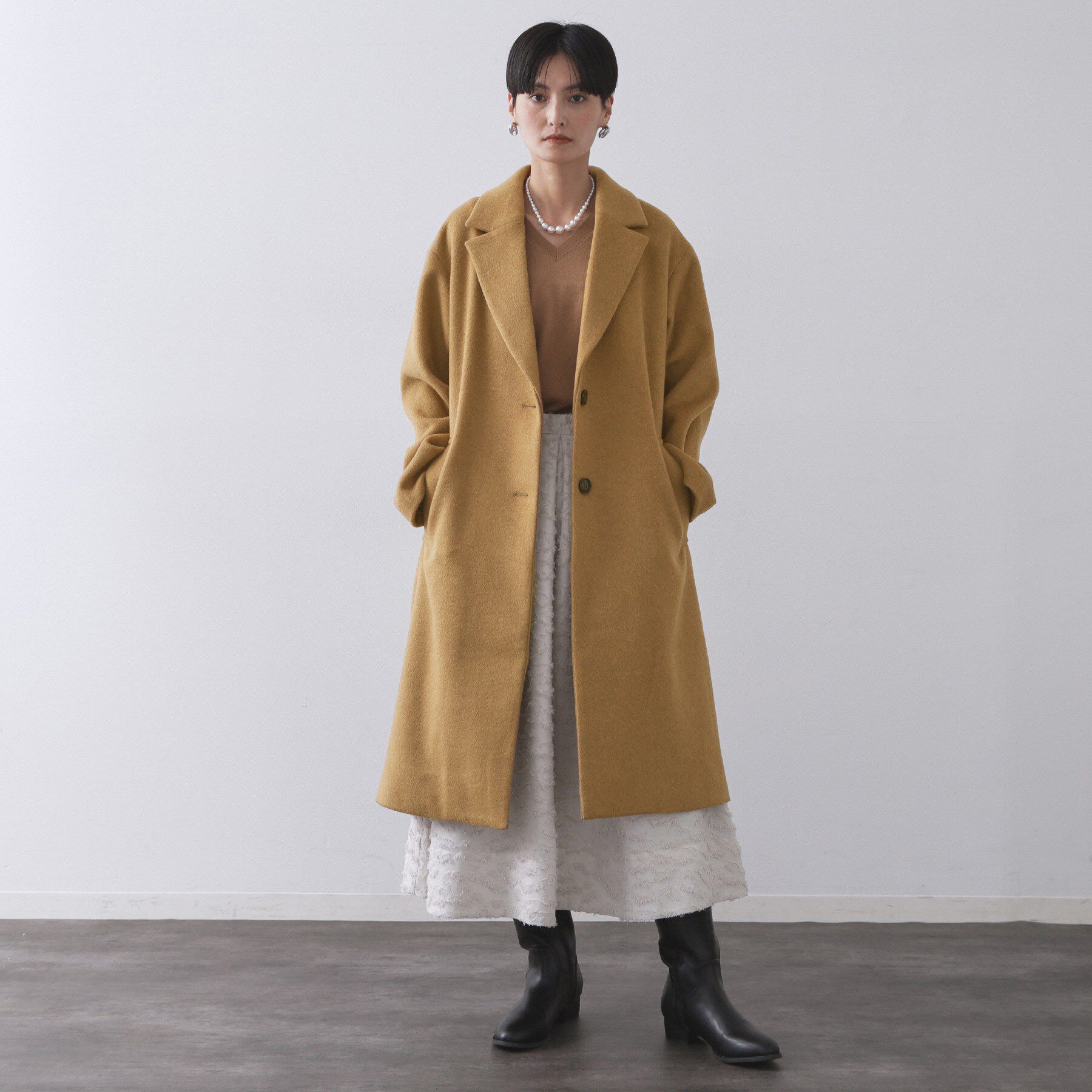 OPAQUE.CLIP「カシミヤブレンドウールチェスターコート」|チェスターコート|