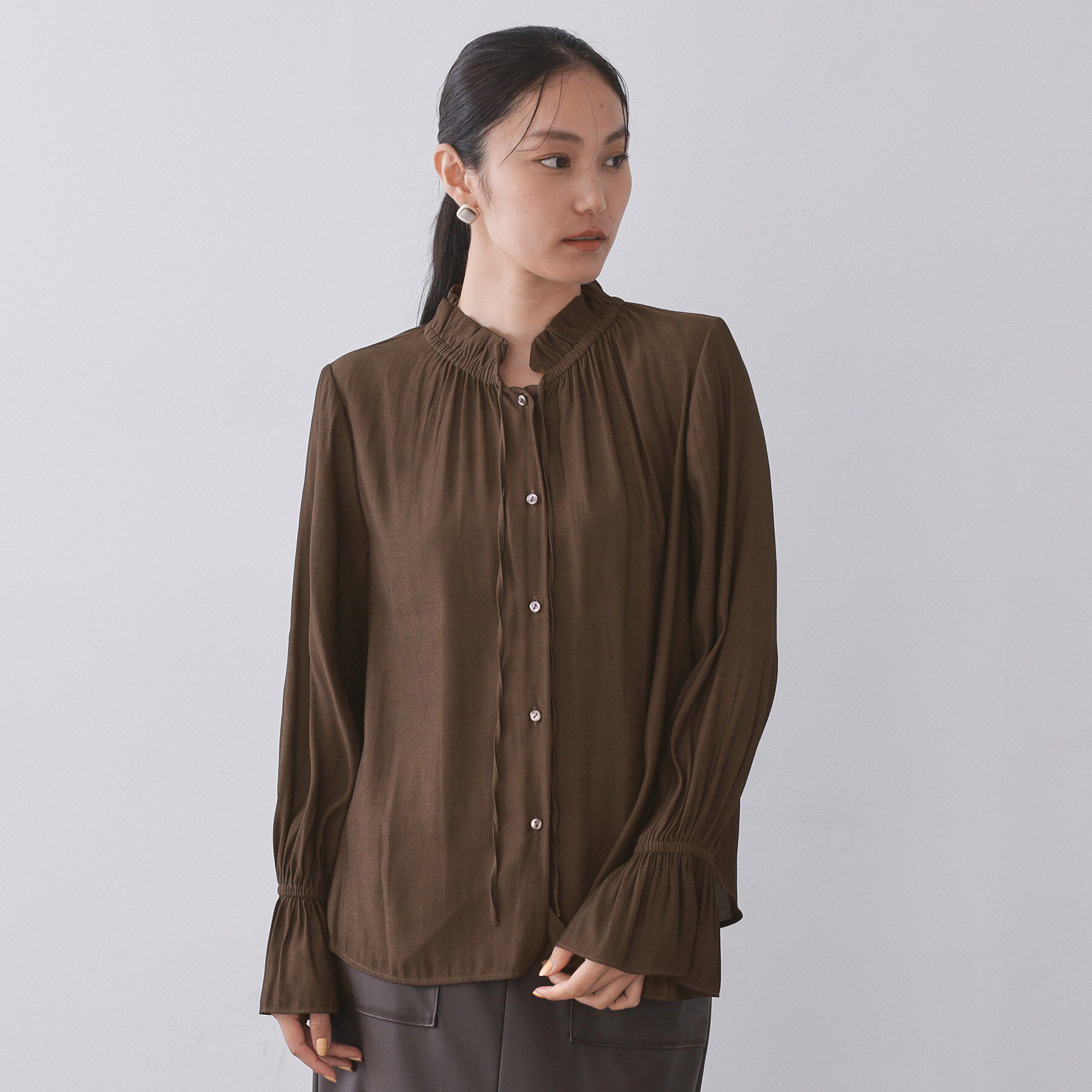 OPAQUE.CLIP「フリルカラーブラウス【洗濯機OK】」|シャツ・ブラウス|