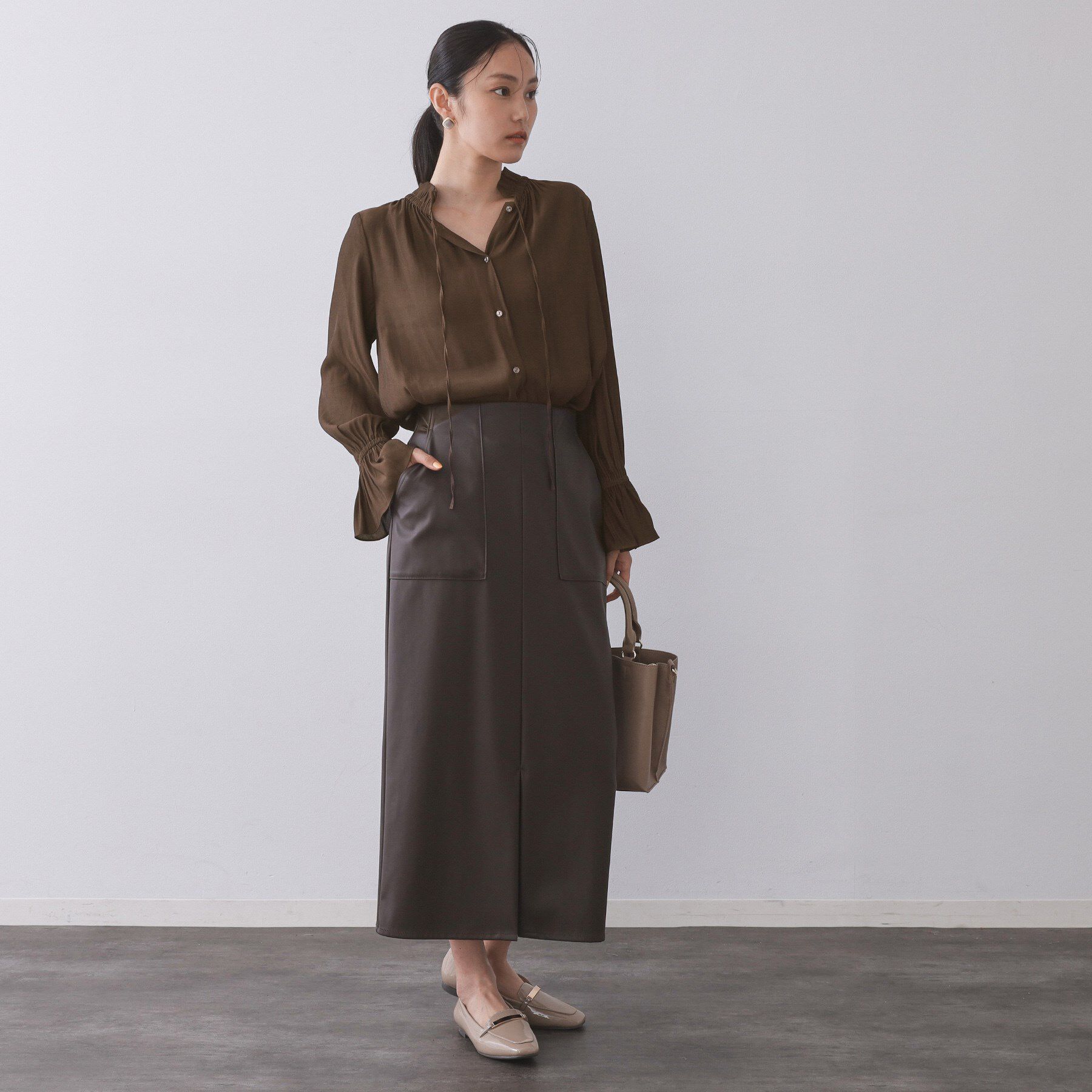 OPAQUE.CLIP「フリルカラーブラウス【洗濯機OK】」|シャツ・ブラウス|