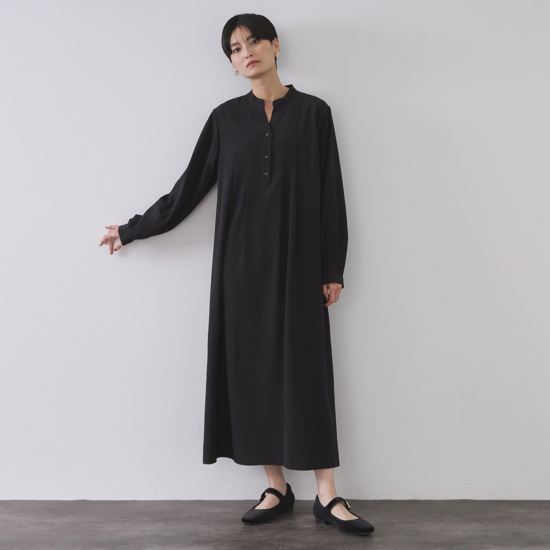 OPAQUE.CLIP「バックプリーツワンピース【洗濯機OK】」|ワンピース|