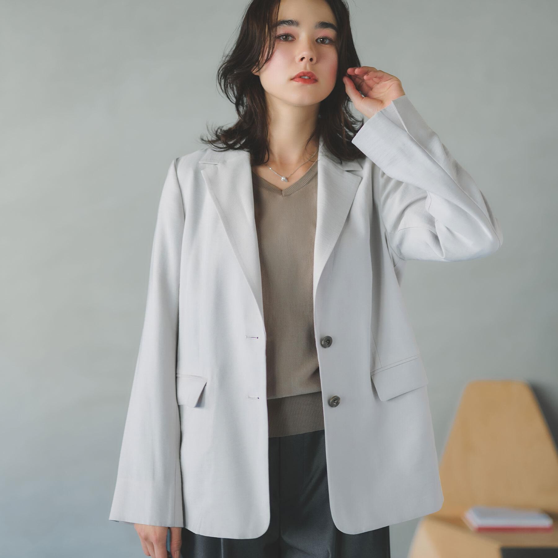 OPAQUE.CLIP「シングルテーラードジャケット【洗える/裏地なし】」|テーラードジャケット|