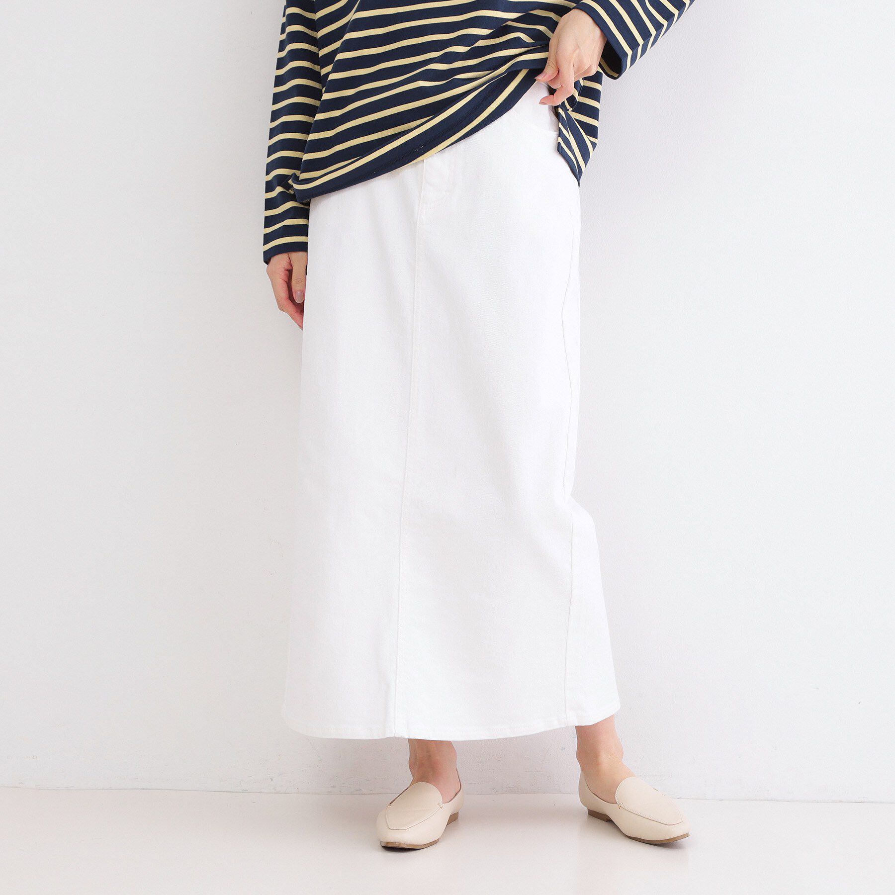 OPAQUE.CLIP「ストレッチタイトスカート【洗濯機OK】」|スカート|オフホワイト(003