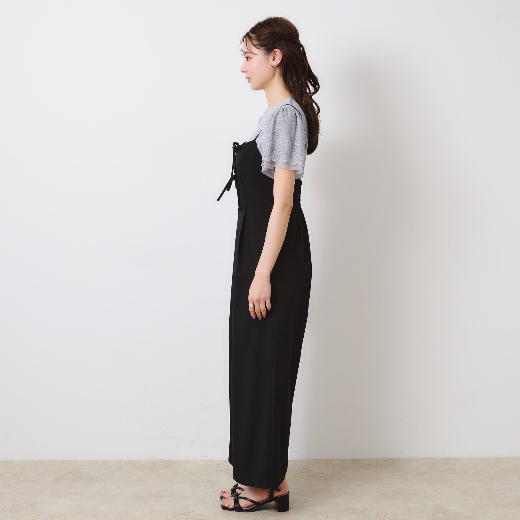 Couture broach「【大人可愛い・肩紐調節可能】リボンキャミサロペット」|オールインワン|