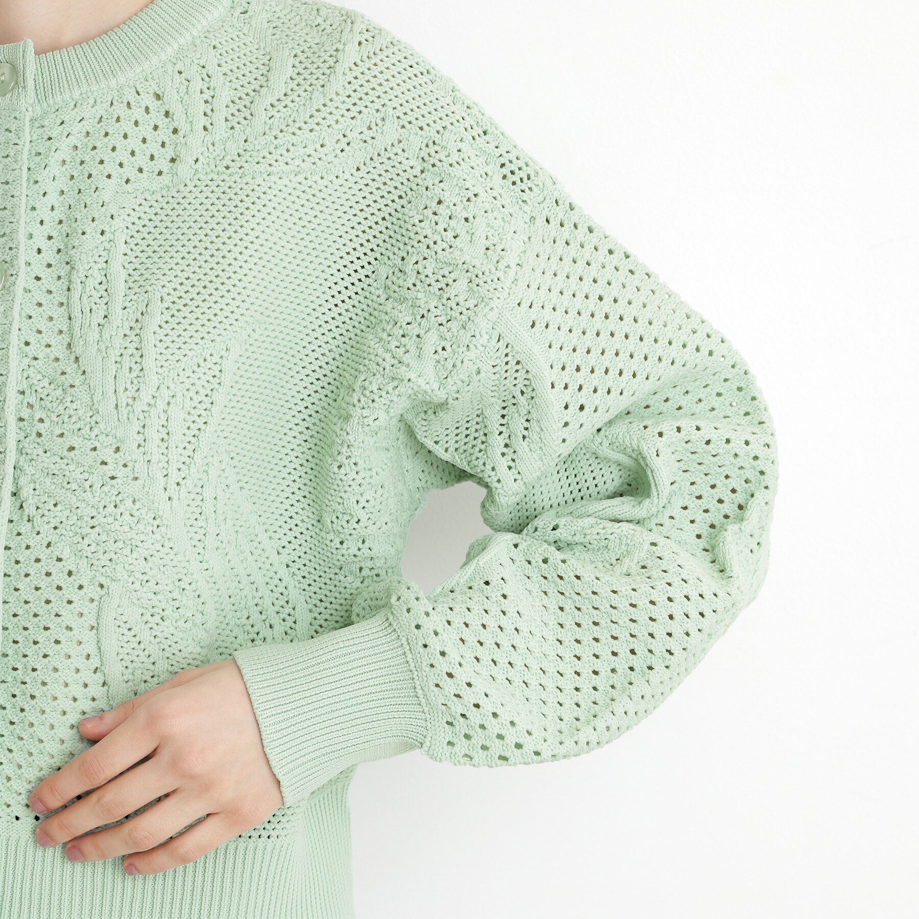 THE SHOP TK「レース編みカーディガン【前後2WAY】」|ニット・セーター|