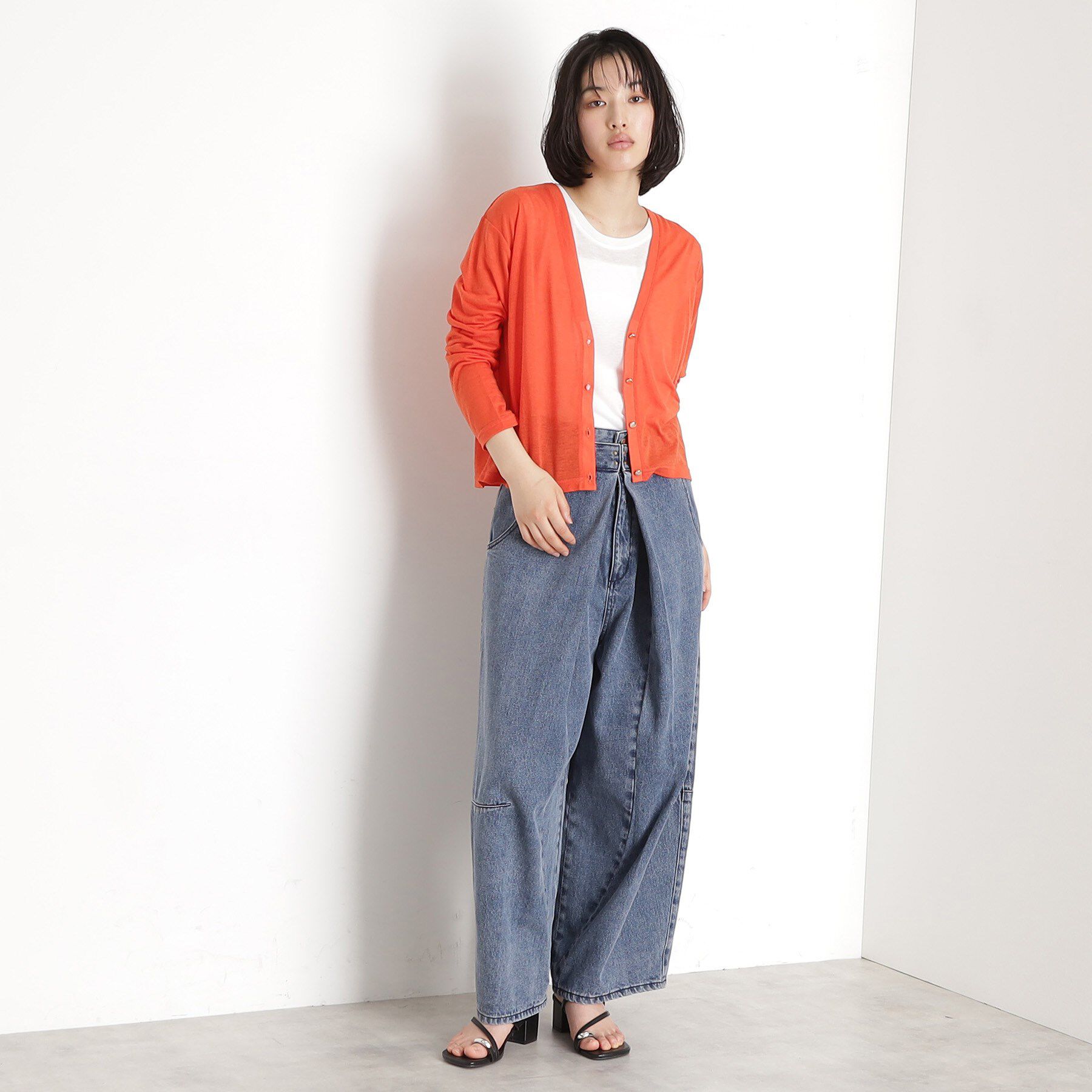 THE SHOP TK「シアーカーデ＆タンクトップ【セットアイテム/洗える】」|カーディガン|