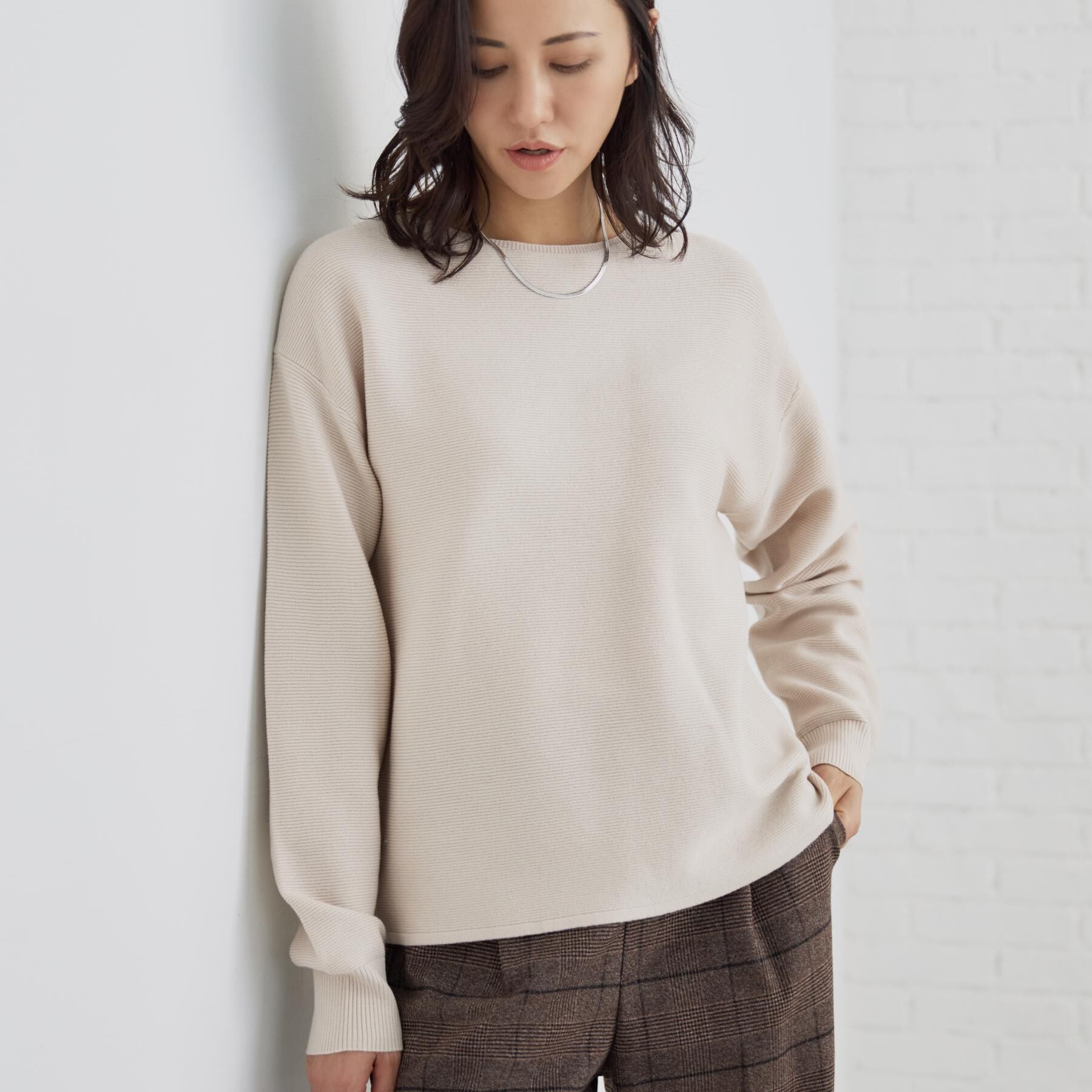 THE SHOP TK「【S-XLサイズ/選べる7色】どこから見ても美しい ガーターニット/毛玉になりにくい/洗濯機OK」|ニット・セーター|