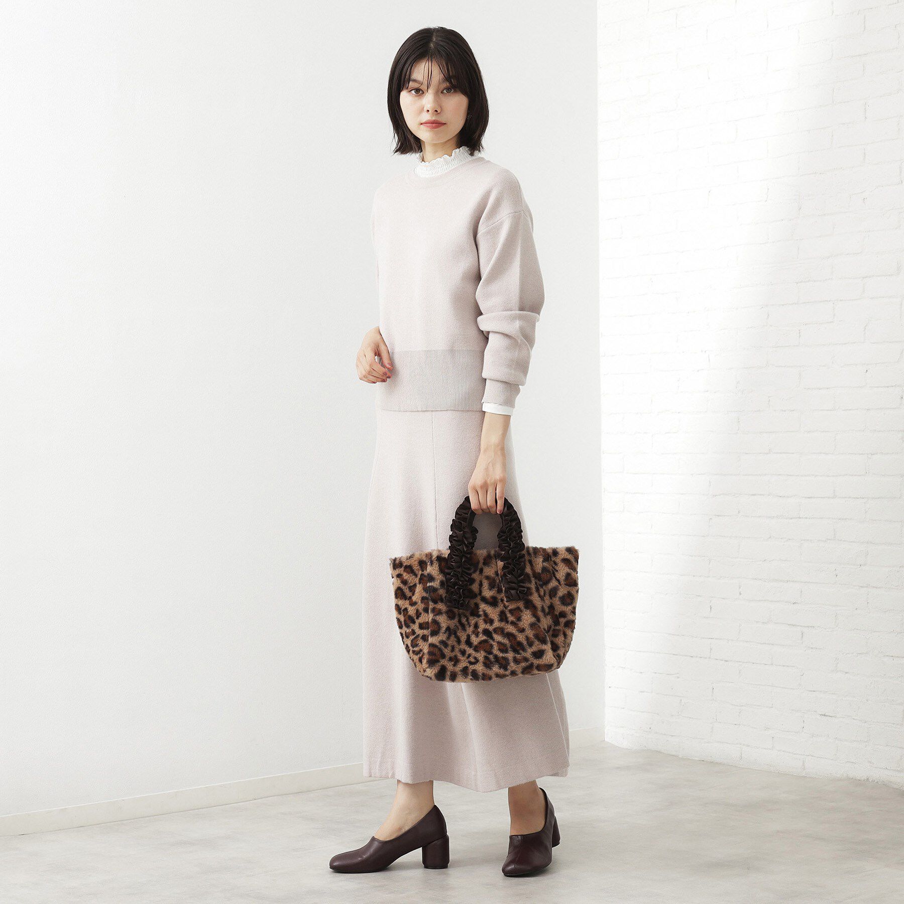 THE SHOP TK「フリルハンドルフェイクファーバッグ」|トートバッグ|