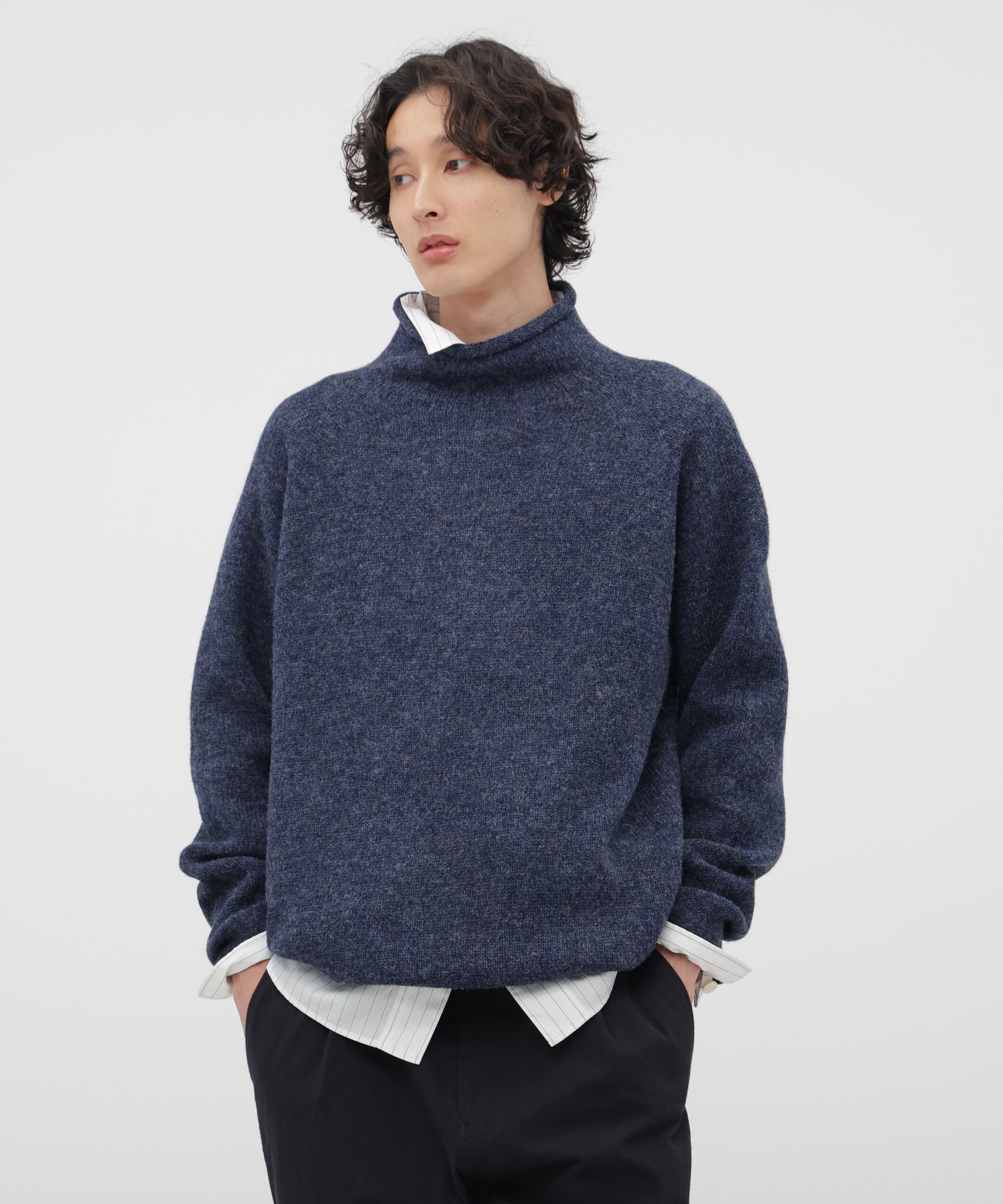 MHL.「DRY WOOL KNITWEAR」|ニット・セーター|BLUE