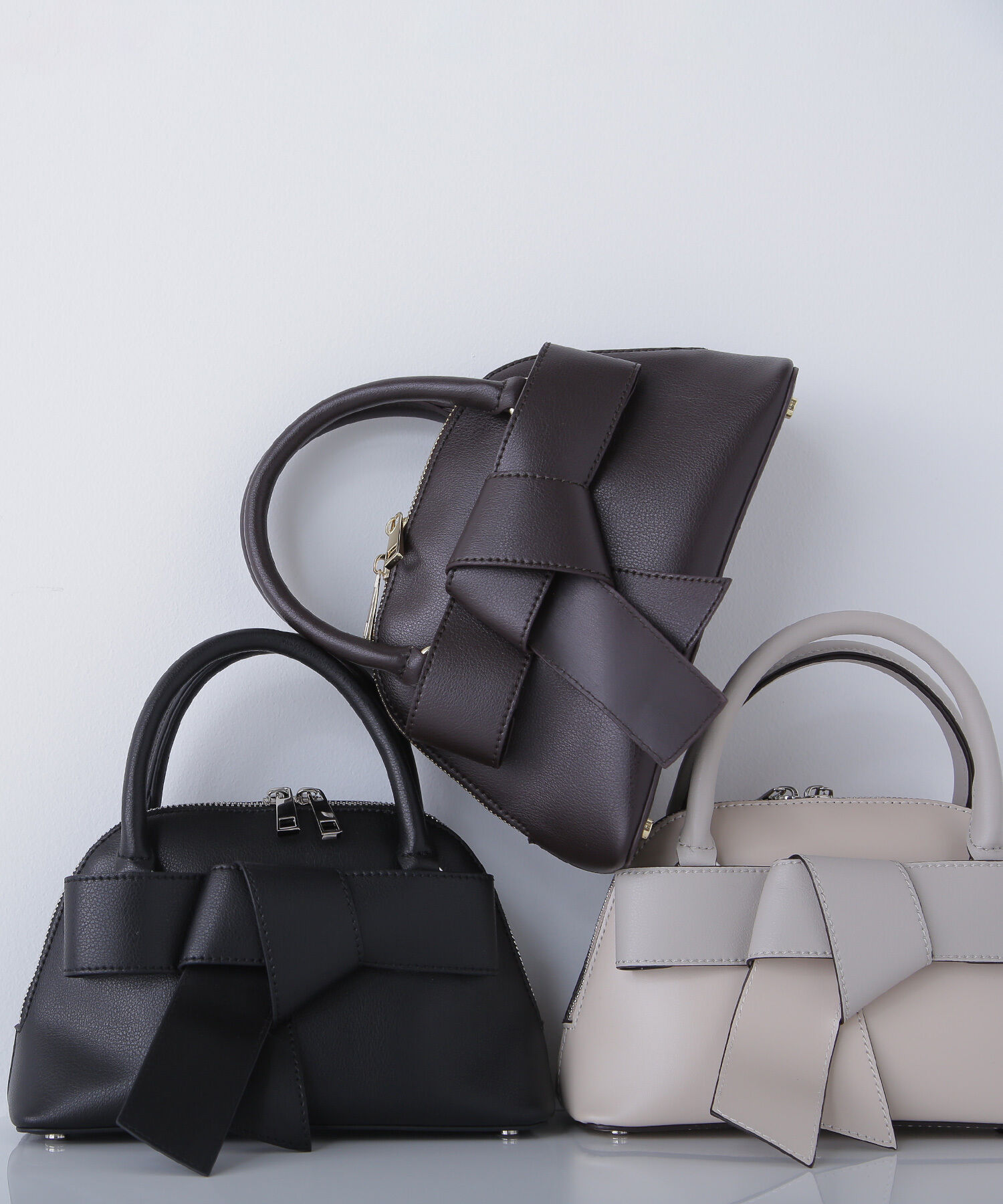  「ボウリボンミニボストンバッグ」|ボストンバッグ|カカオブラウ 1