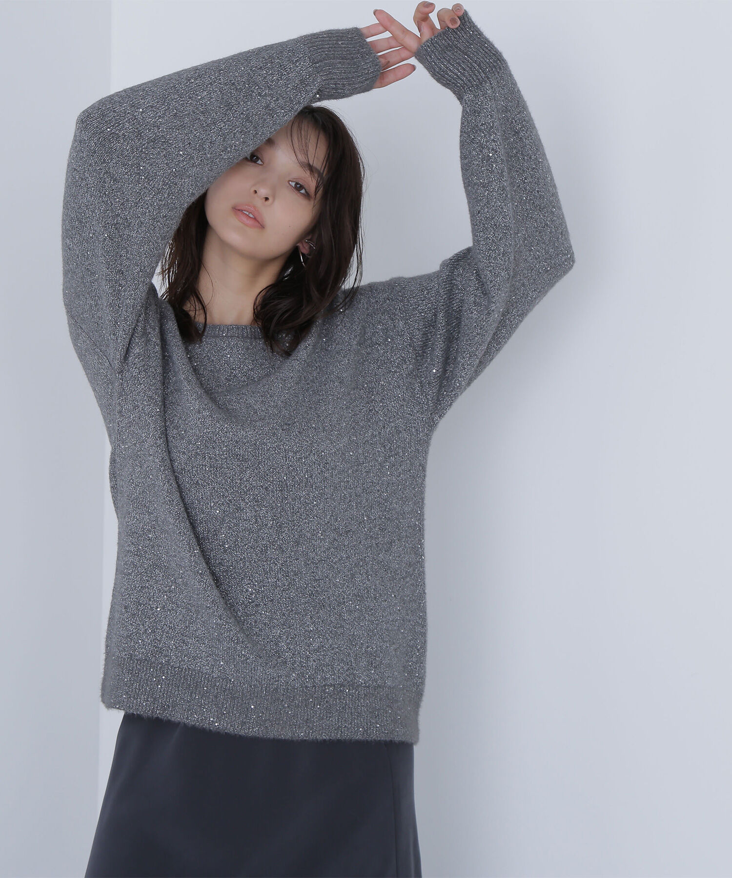  「スパンコールフェザーラメニット」|ニット・セーター|