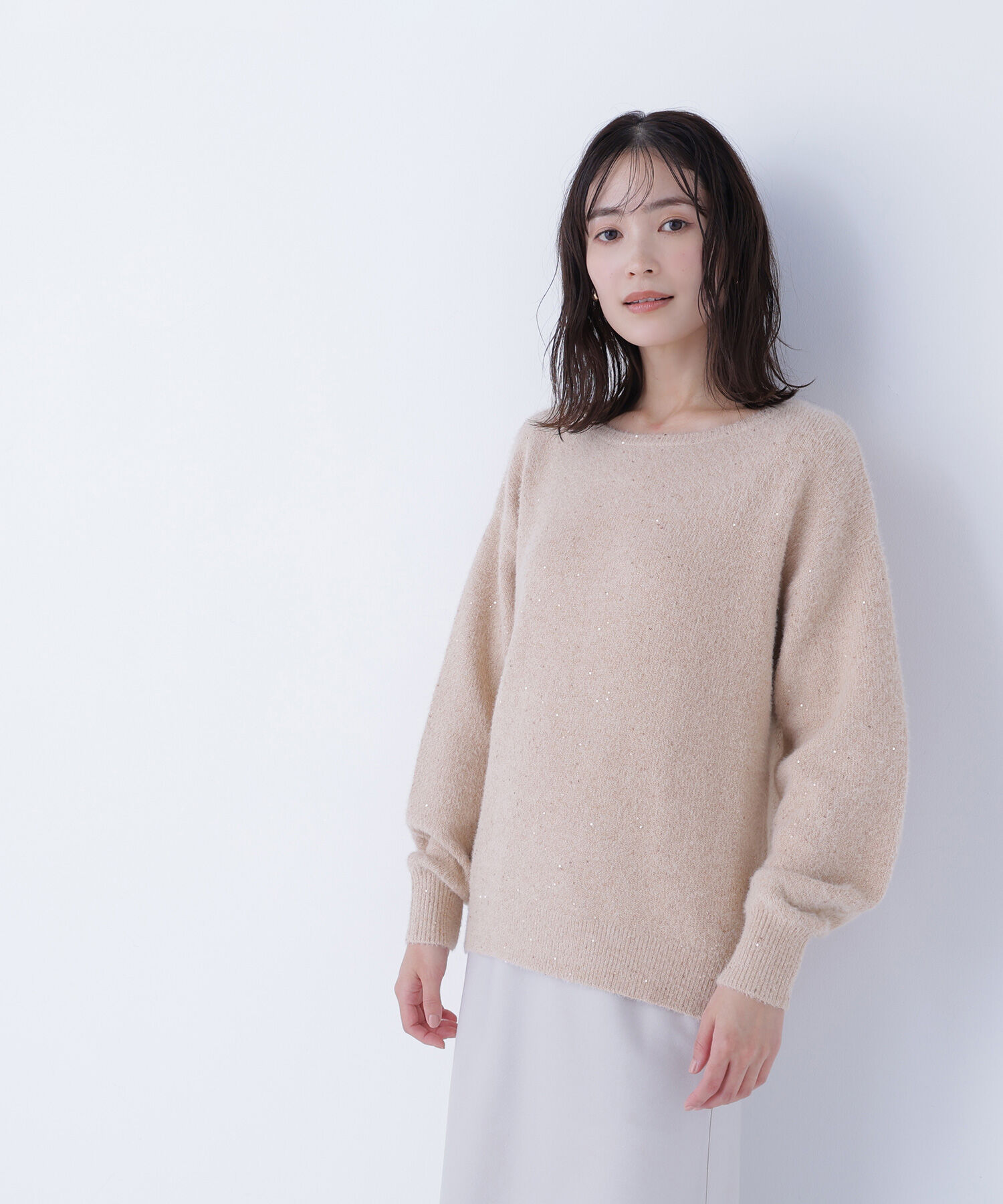  「スパンコールフェザーラメニット」|ニット・セーター|