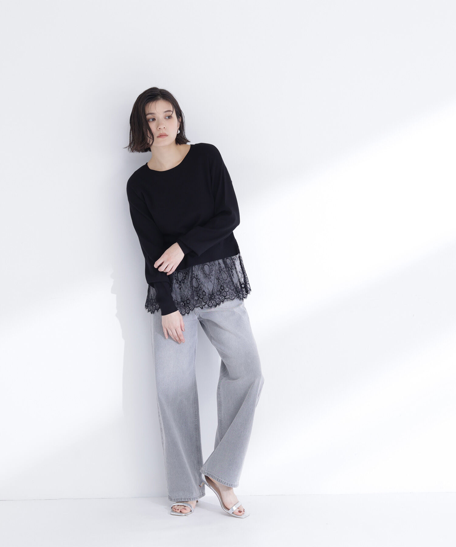  「レースドッキングニット」|ニット・セーター|