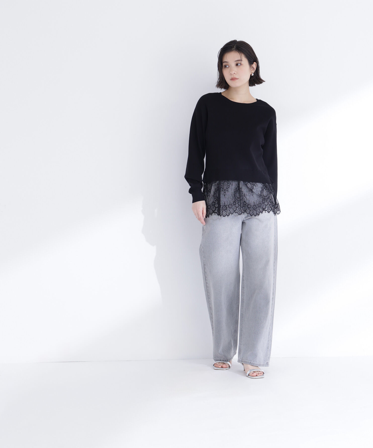  「レースドッキングニット」|ニット・セーター|