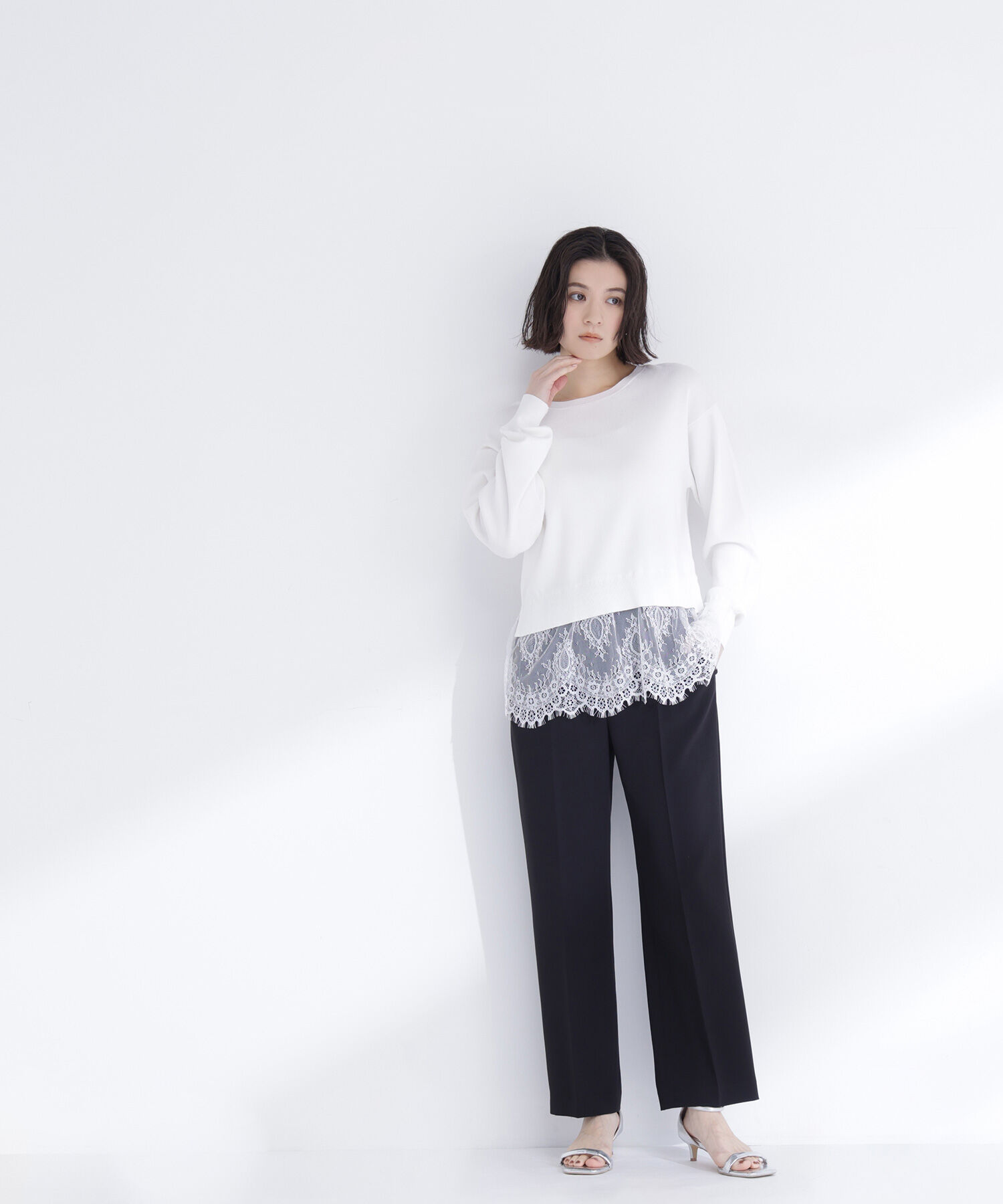  「レースドッキングニット」|ニット・セーター|