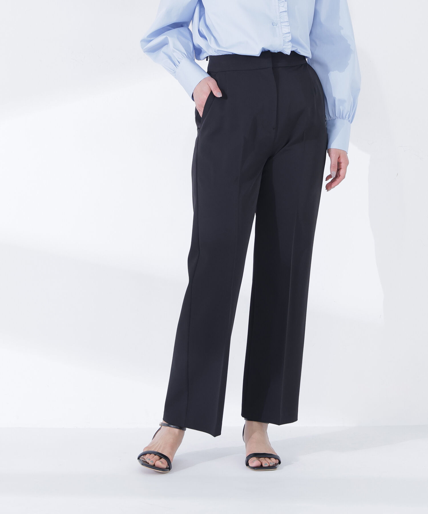  「セミフレアツイルパンツ」|その他|ブラック