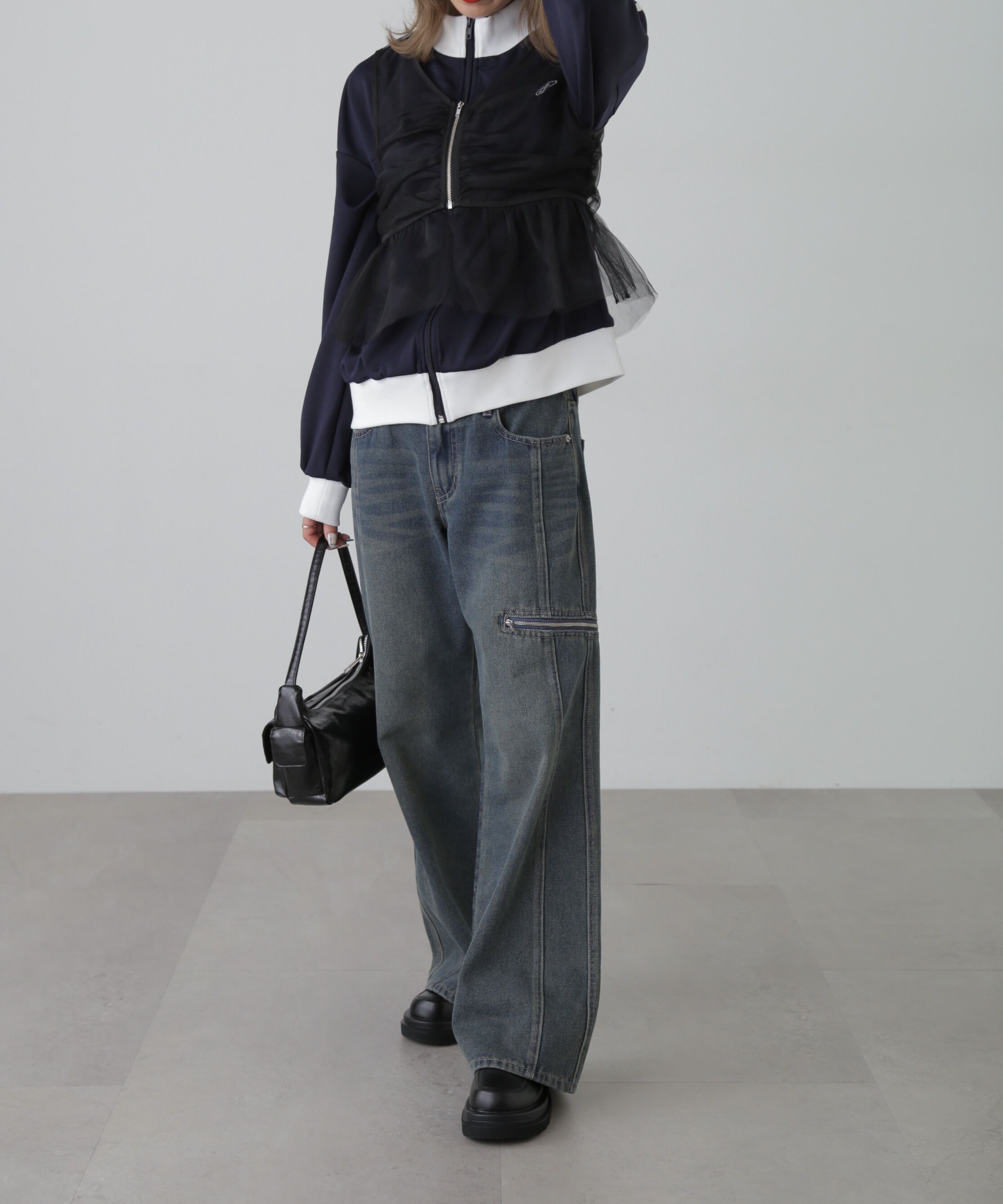  「チュールジップペプラムビスチェ」|シャツ・ブラウス|