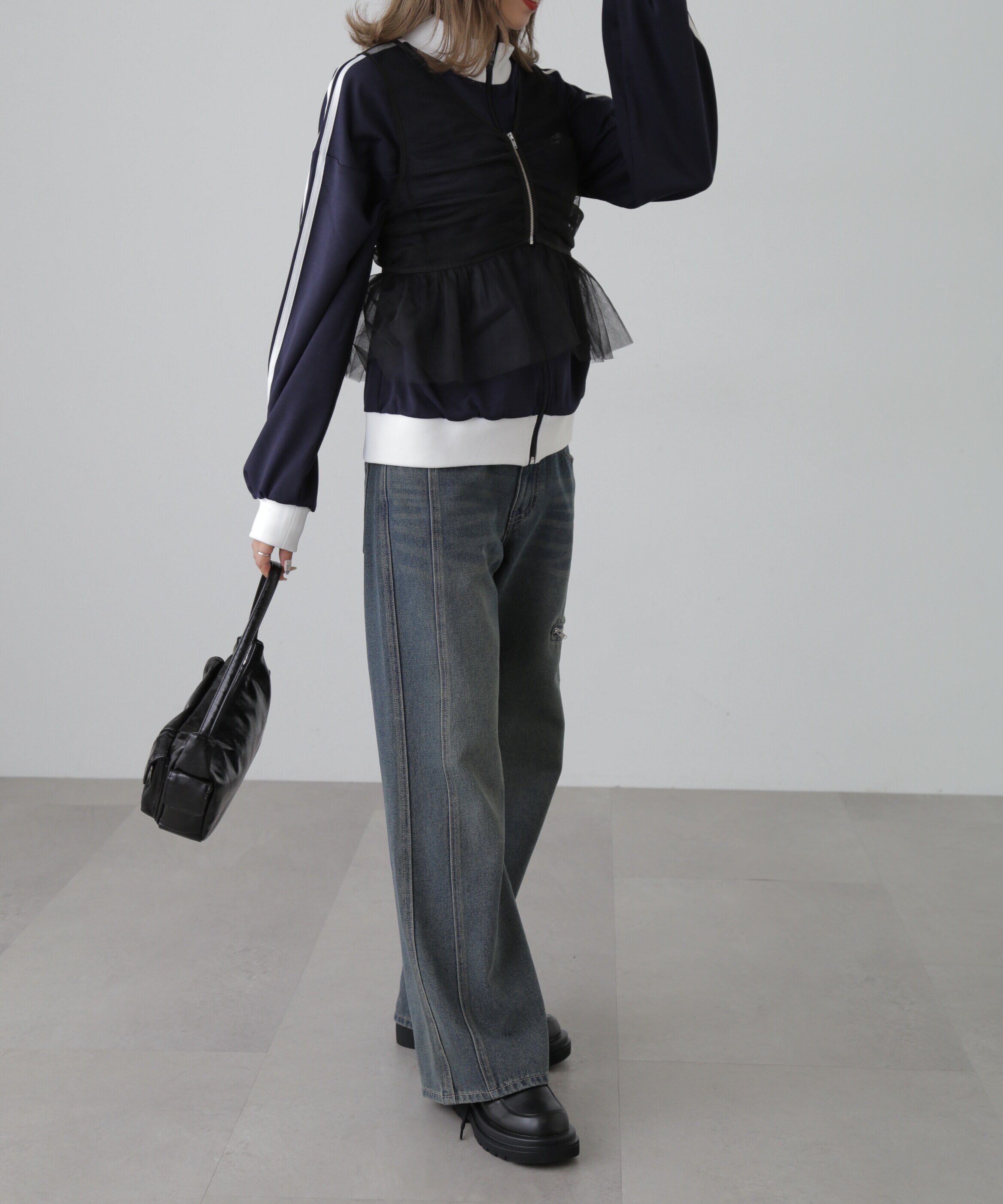  「チュールジップペプラムビスチェ」|シャツ・ブラウス|