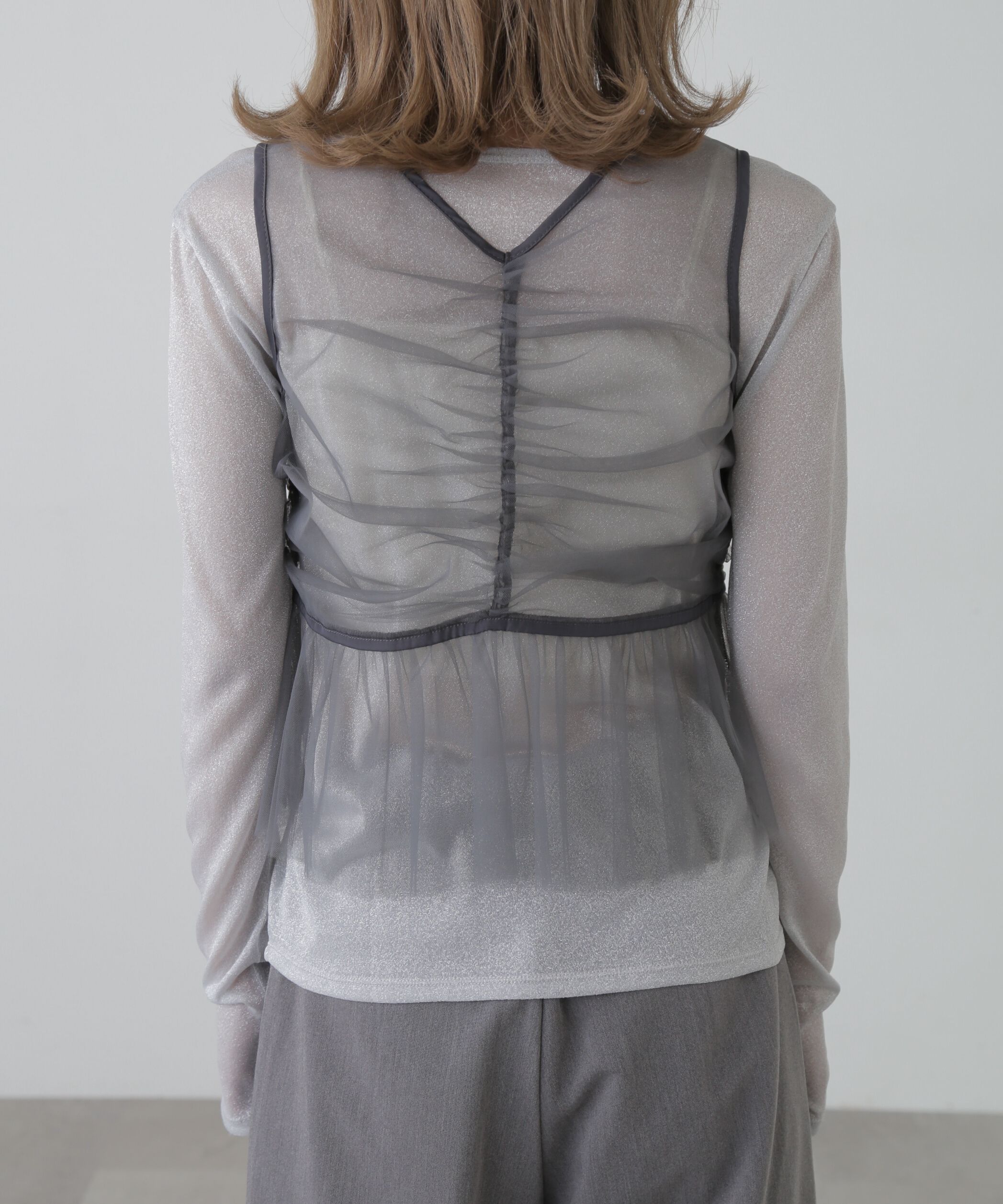  「チュールジップペプラムビスチェ」|シャツ・ブラウス|