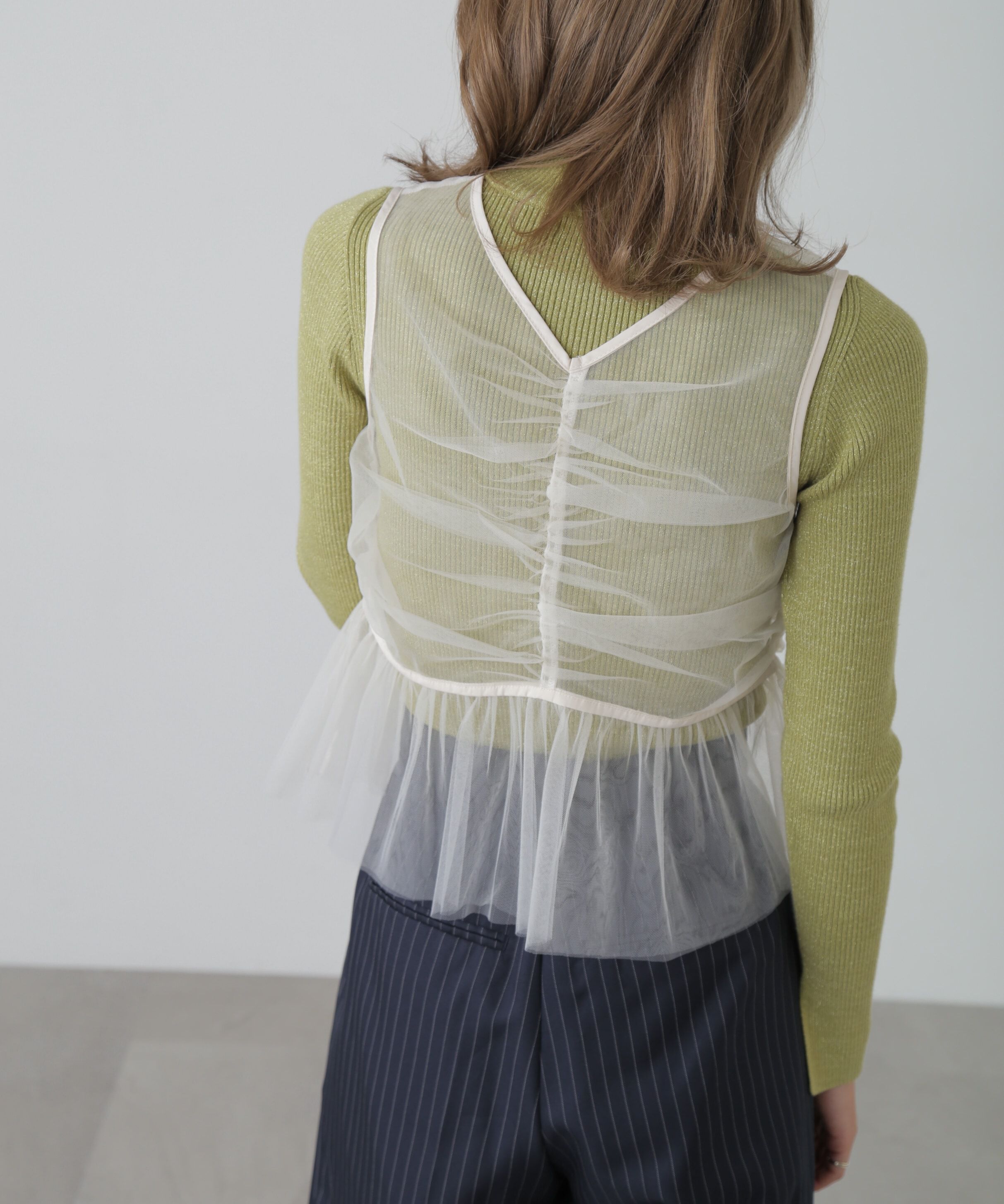  「チュールジップペプラムビスチェ」|シャツ・ブラウス|