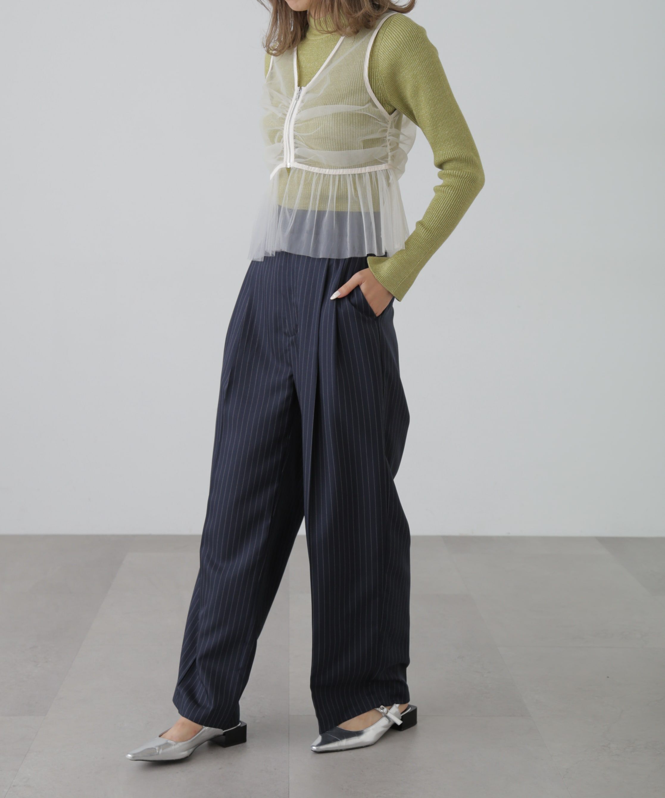  「チュールジップペプラムビスチェ」|シャツ・ブラウス|