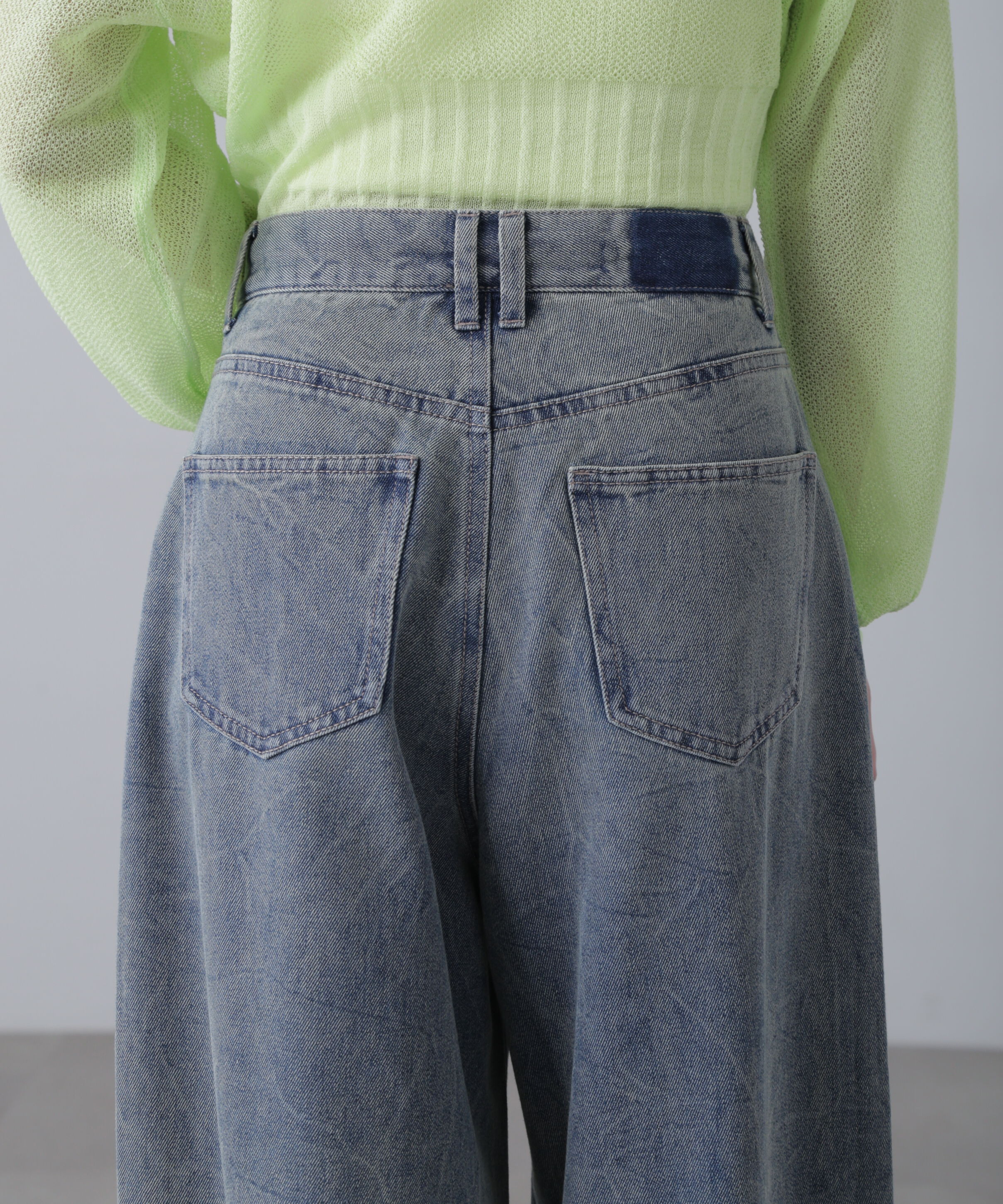  「クリンクル加工タックワイドデニムパンツ」|その他|