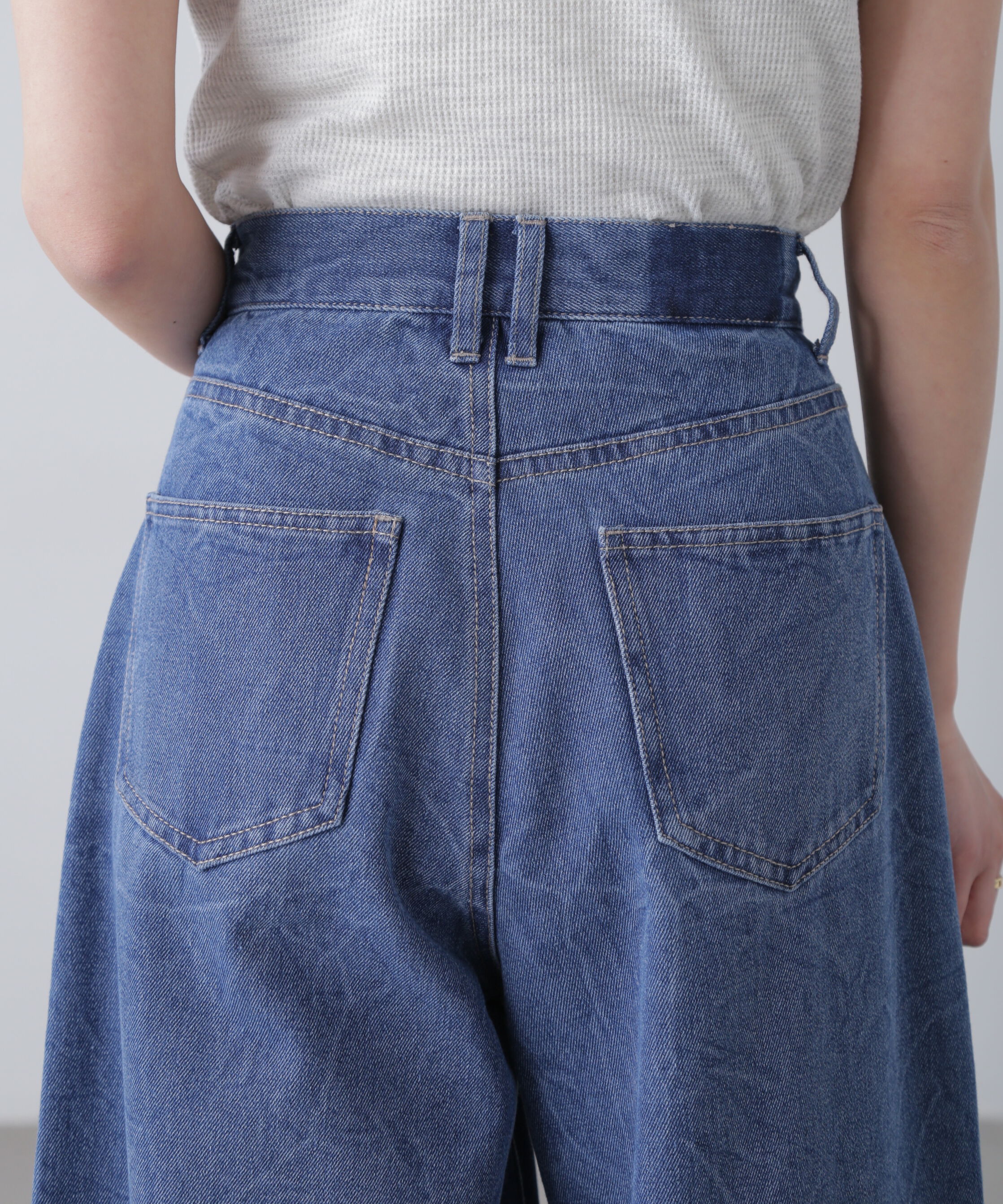  「クリンクル加工タックワイドデニムパンツ」|その他|