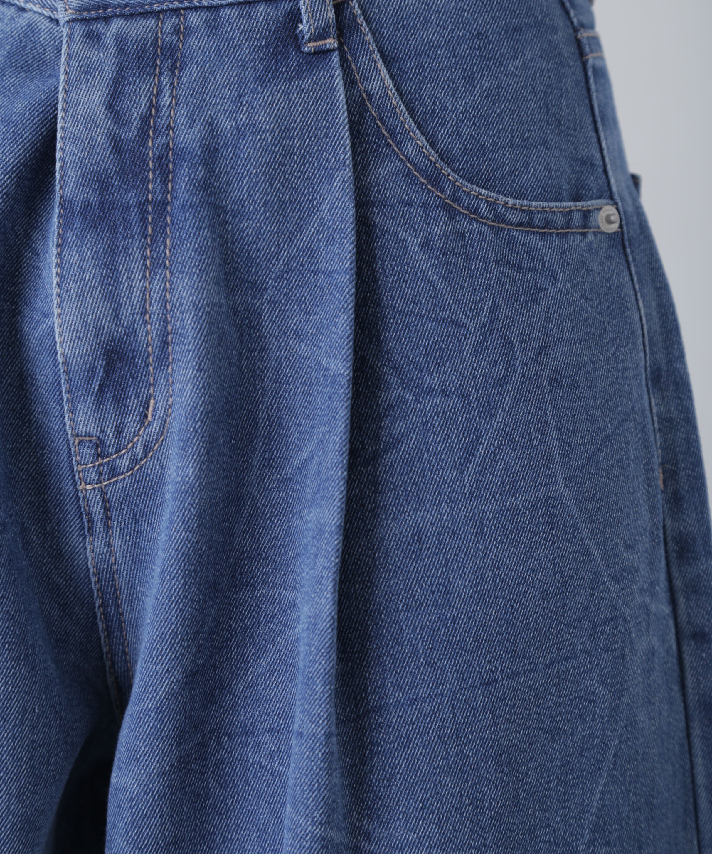  「クリンクル加工タックワイドデニムパンツ」|その他|