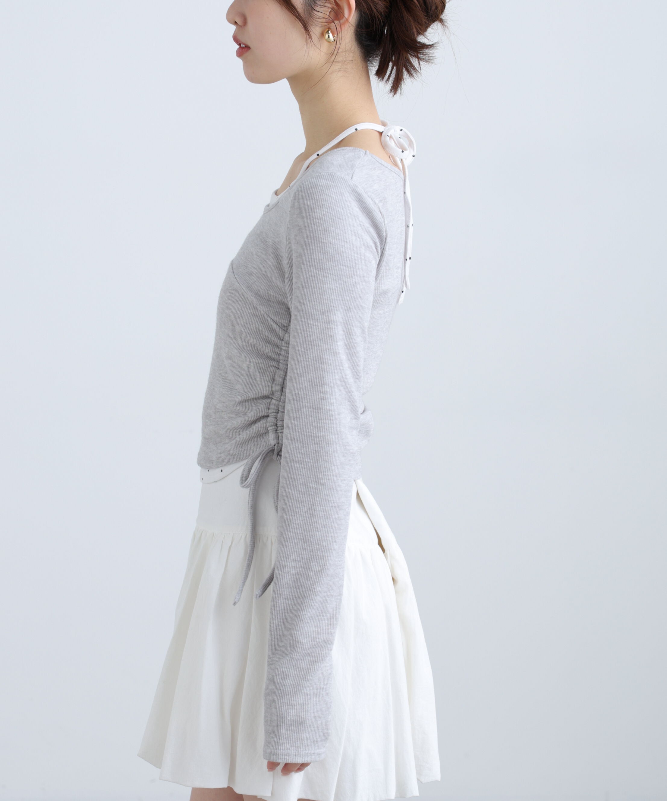  「ホルターネックレイヤードサイドドロストカットソー」|Tシャツ・カットソー|