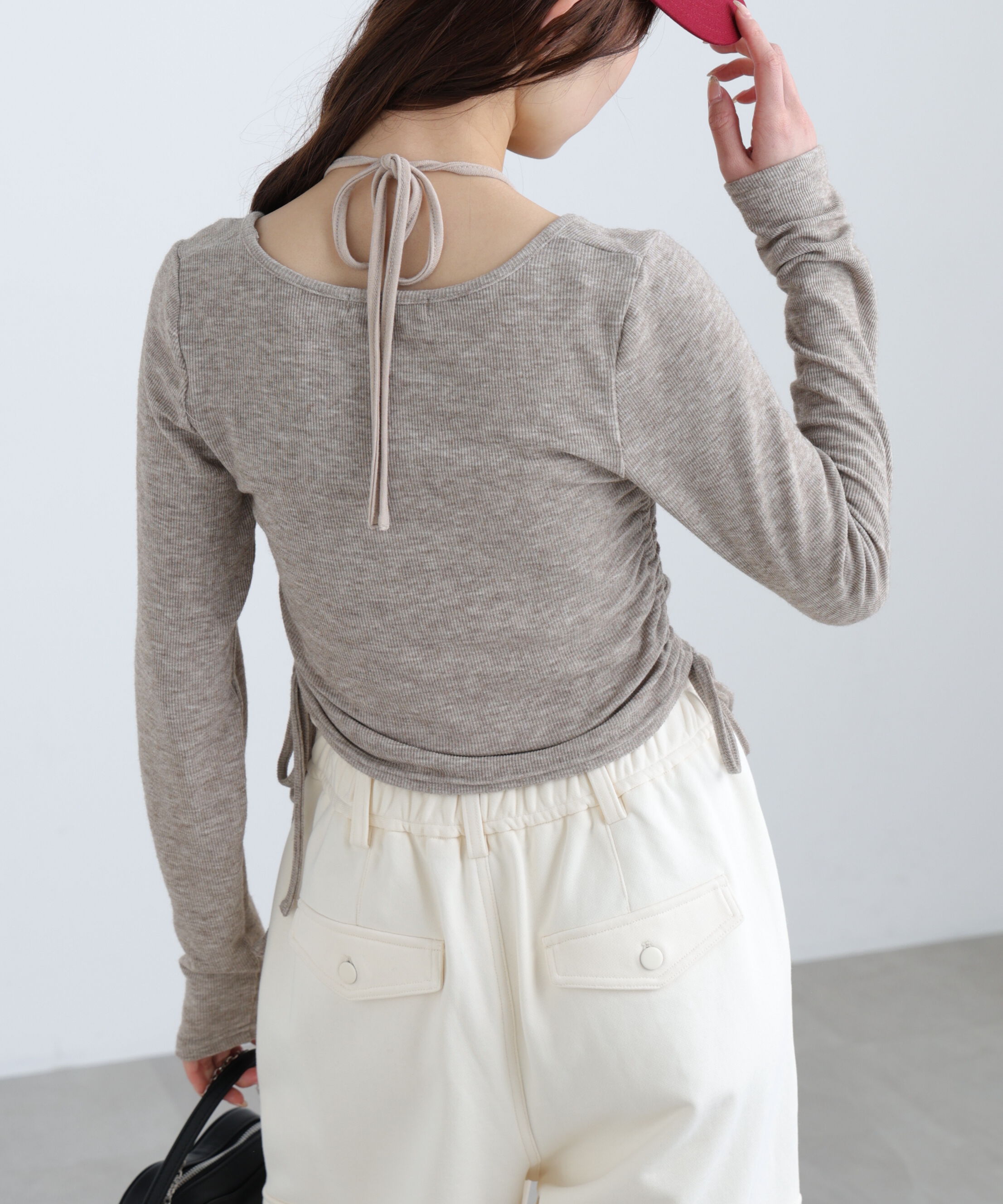  「ホルターネックレイヤードサイドドロストカットソー」|Tシャツ・カットソー|