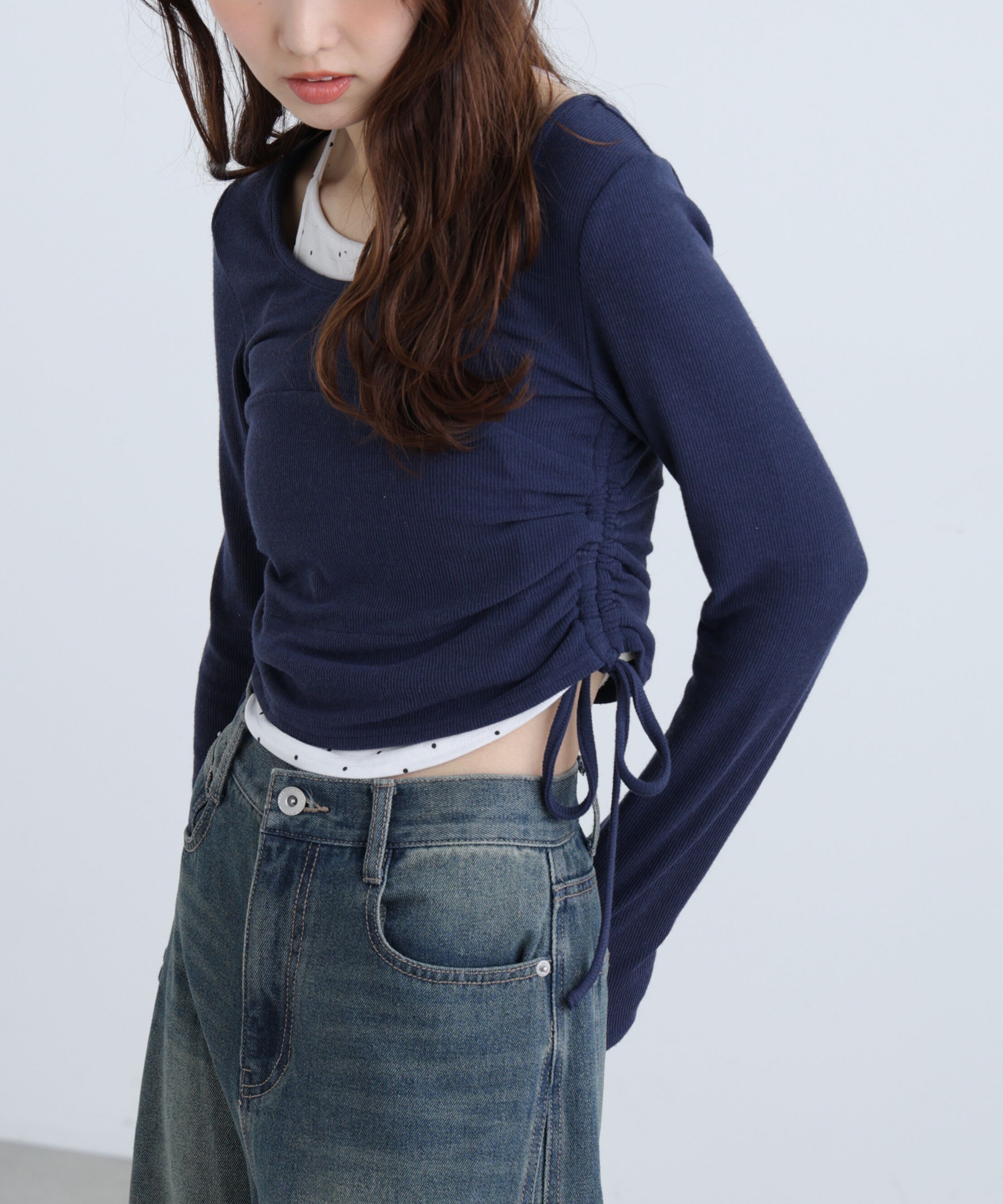  「ホルターネックレイヤードサイドドロストカットソー」|Tシャツ・カットソー|