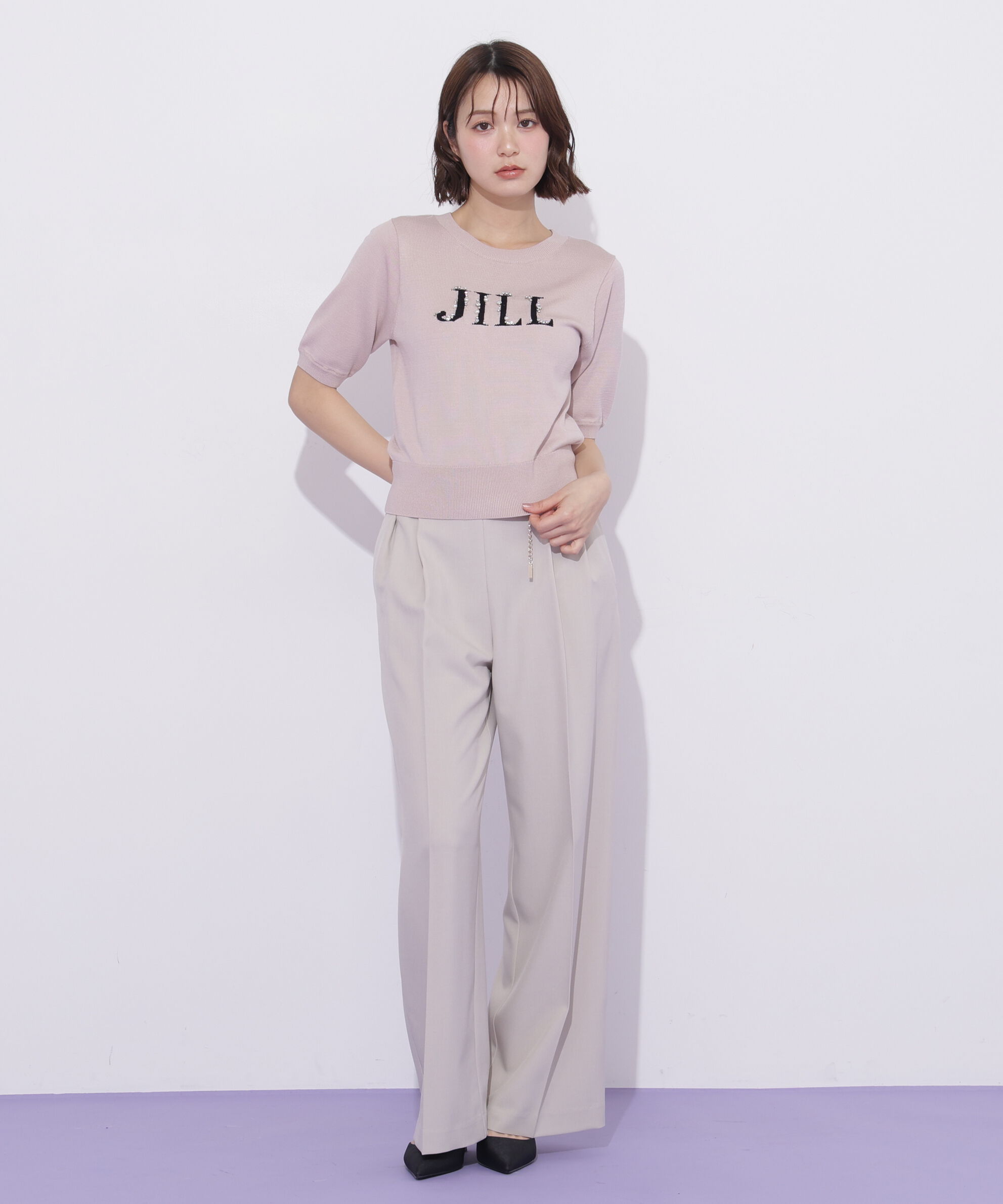  「チェーンベルトタックワイドパンツ」|その他|